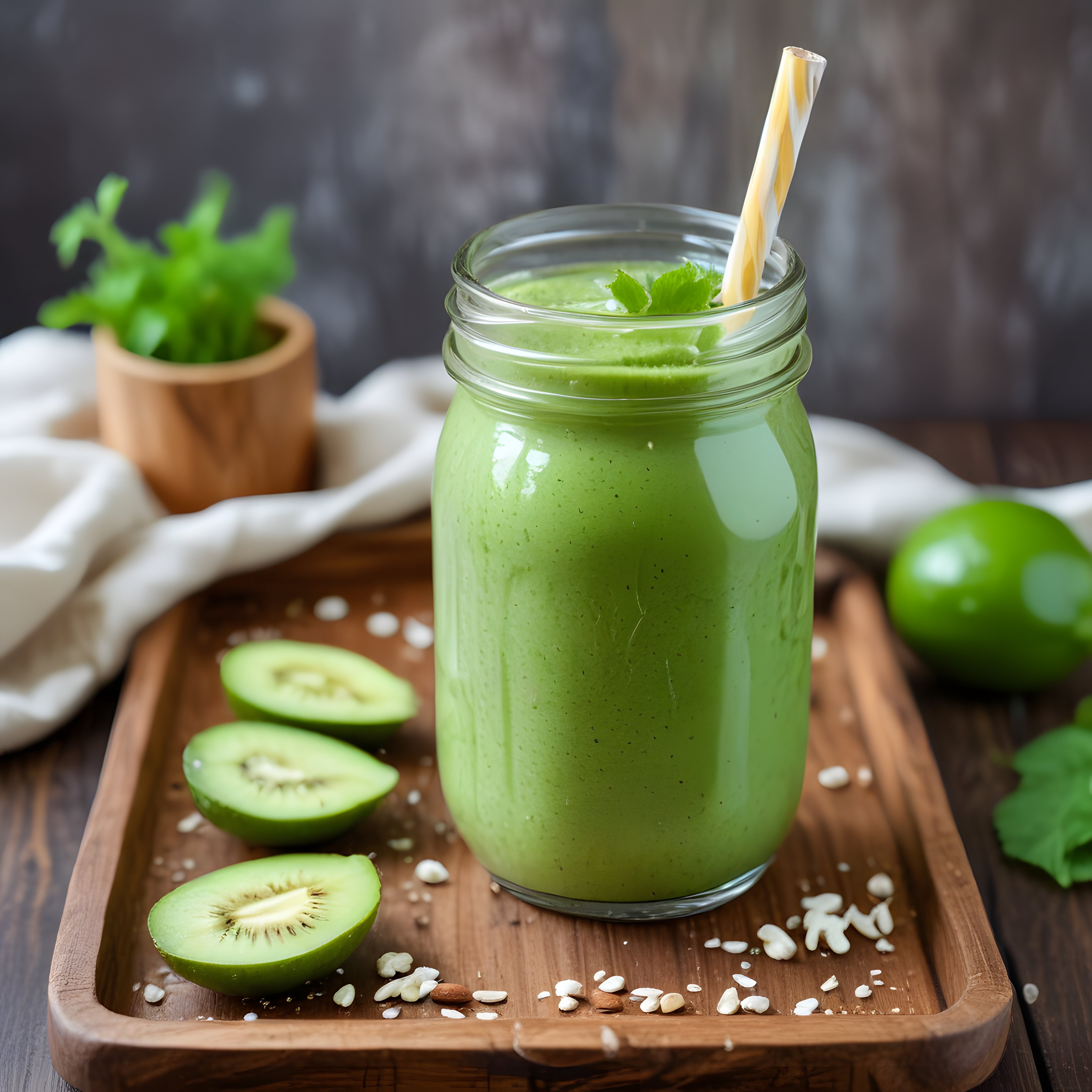 Doğal Malzemelerle Hazırlanan Kivili Yeşil Detoks Smoothie Tarifi