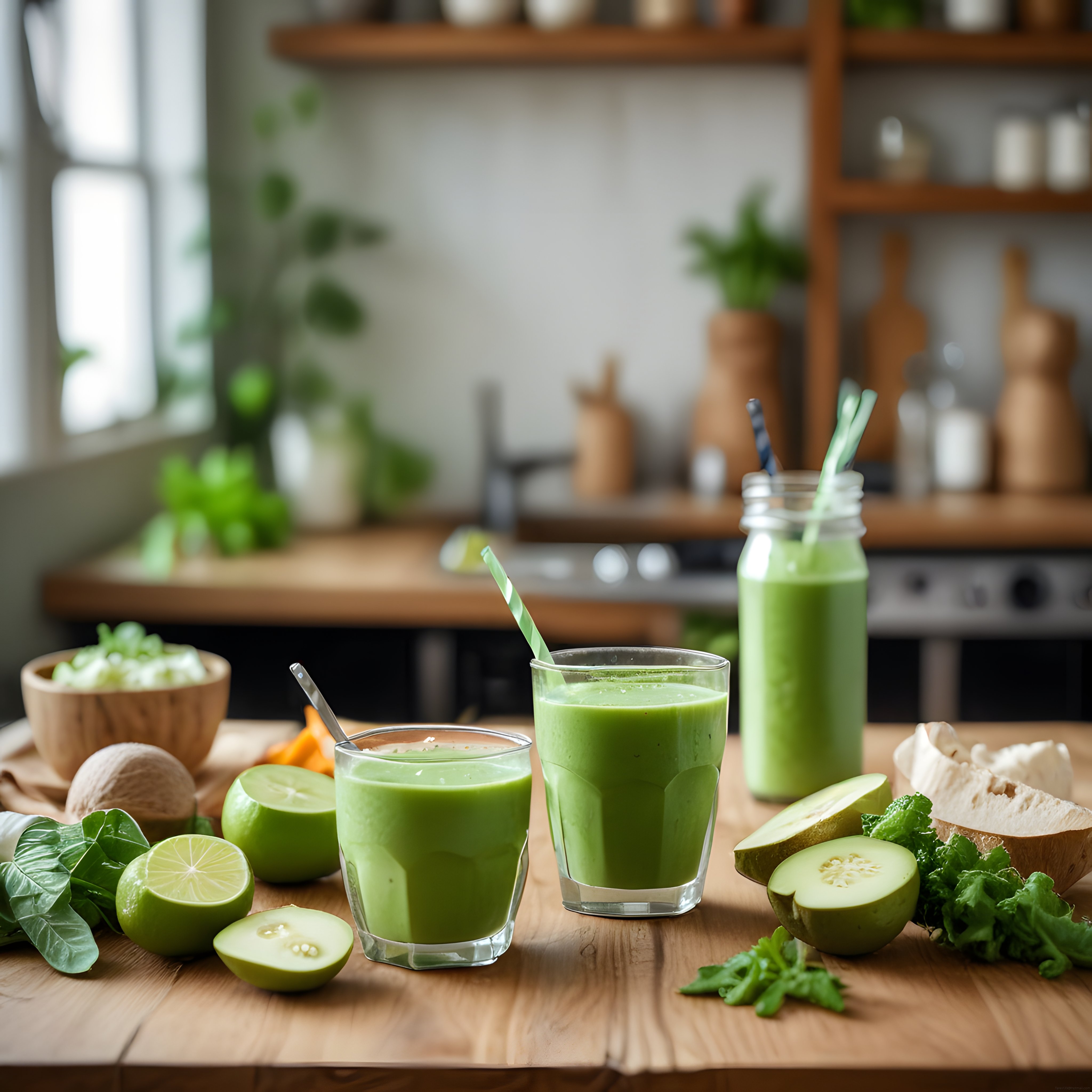 Doğal Malzemelerle Hazırlanan Taze Yeşil Smoothie ve Detoks İçeceği Tarifi