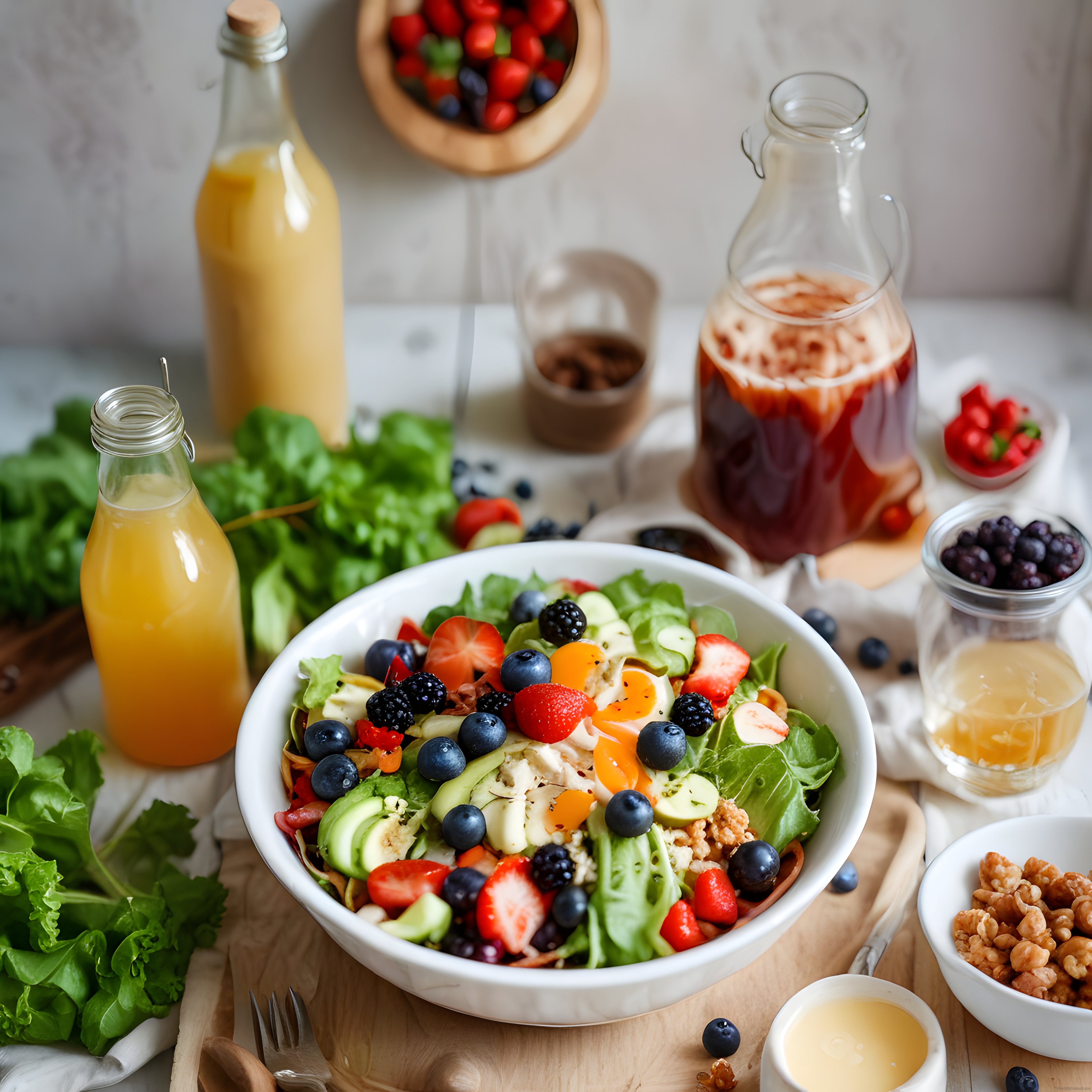 Doğal Meyve ve Yeşilliklerle Hazırlanmış Vitamin Deposu Renkli Salata