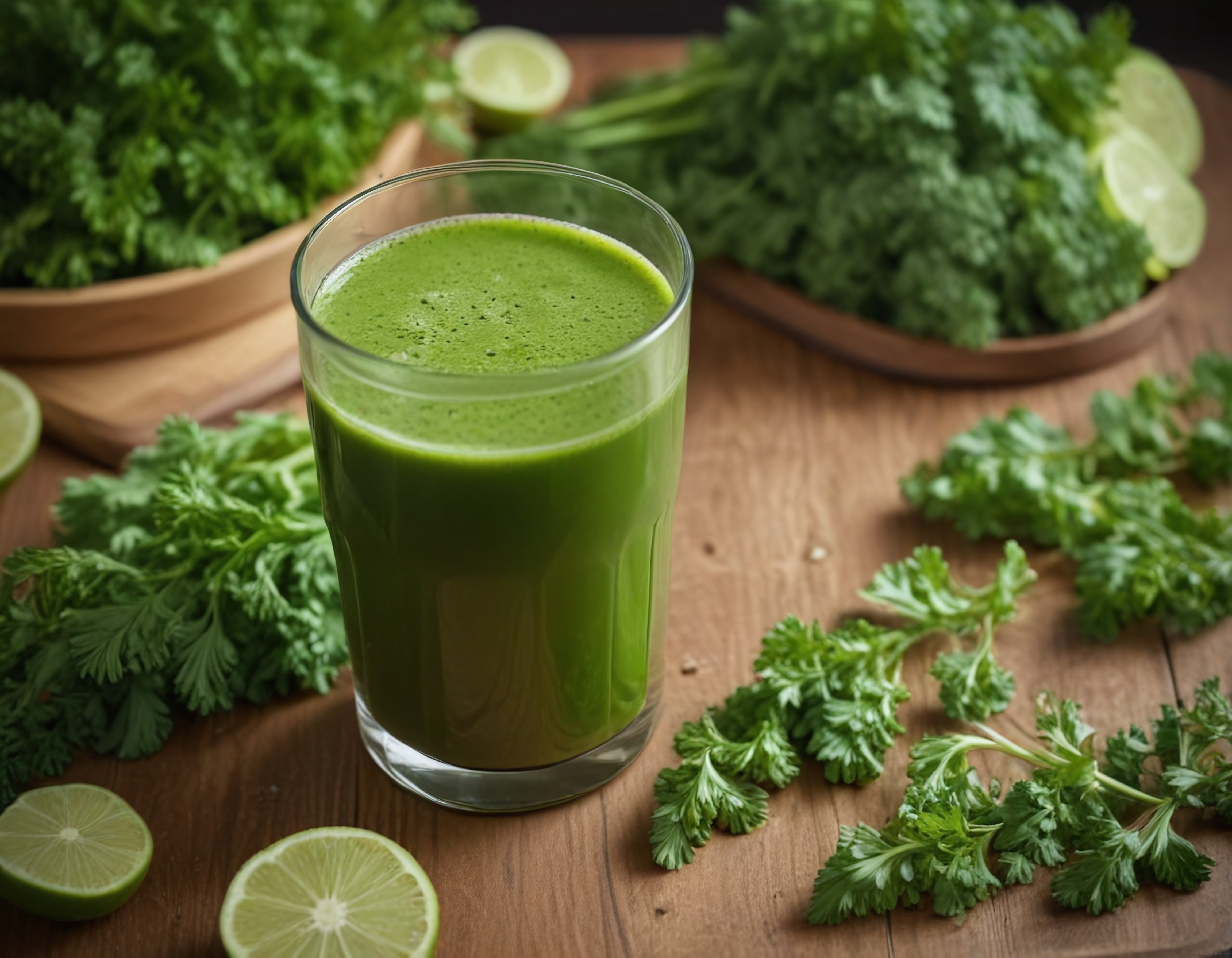 Doğal Yeşil Smoothie: Limon ve Taze Maydanoz ile Vitamin Dolu Detoks İçeceği