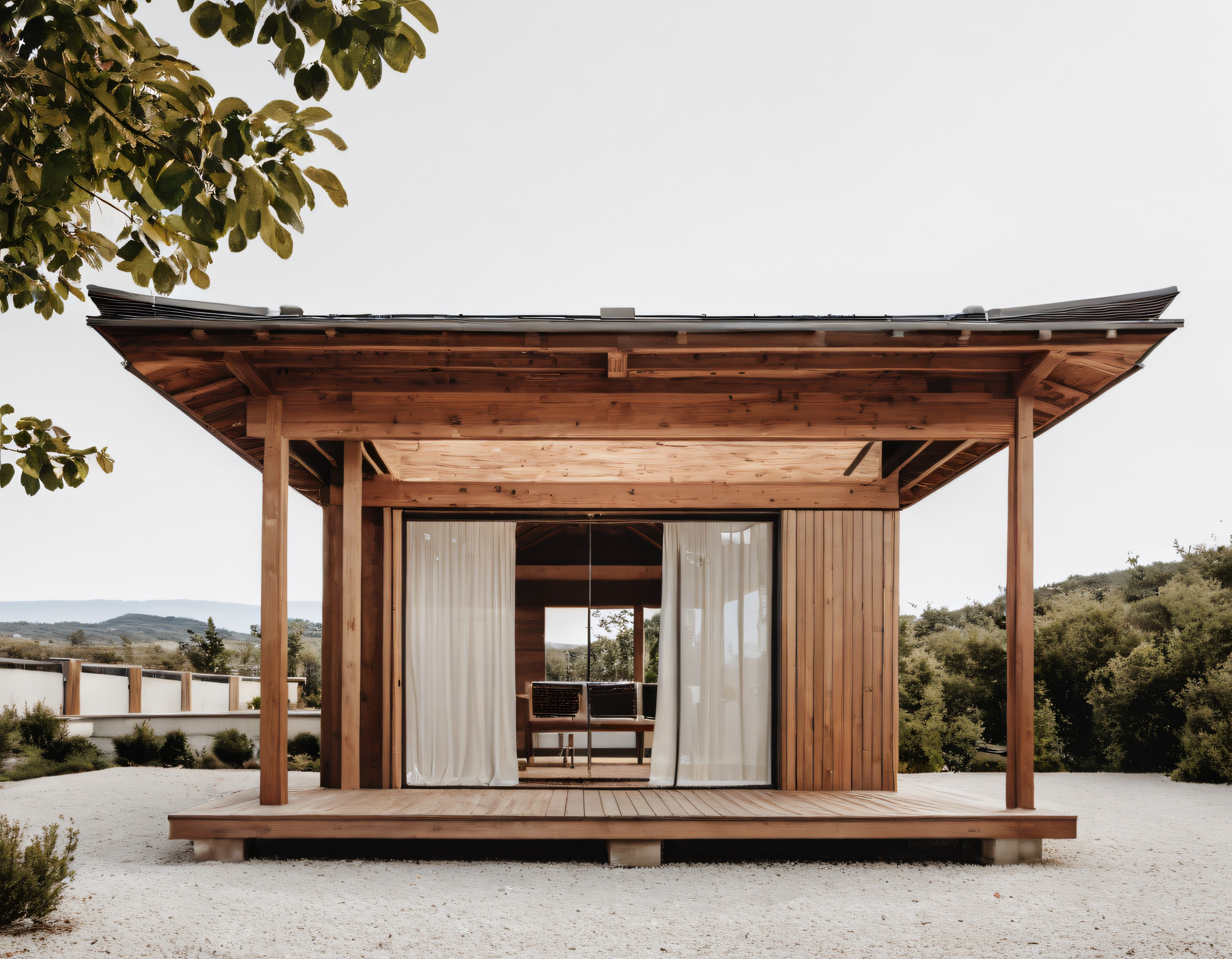 Doğanın İçinde Huzur Veren Modern Ahşap Mimari ve Geniş Veranda