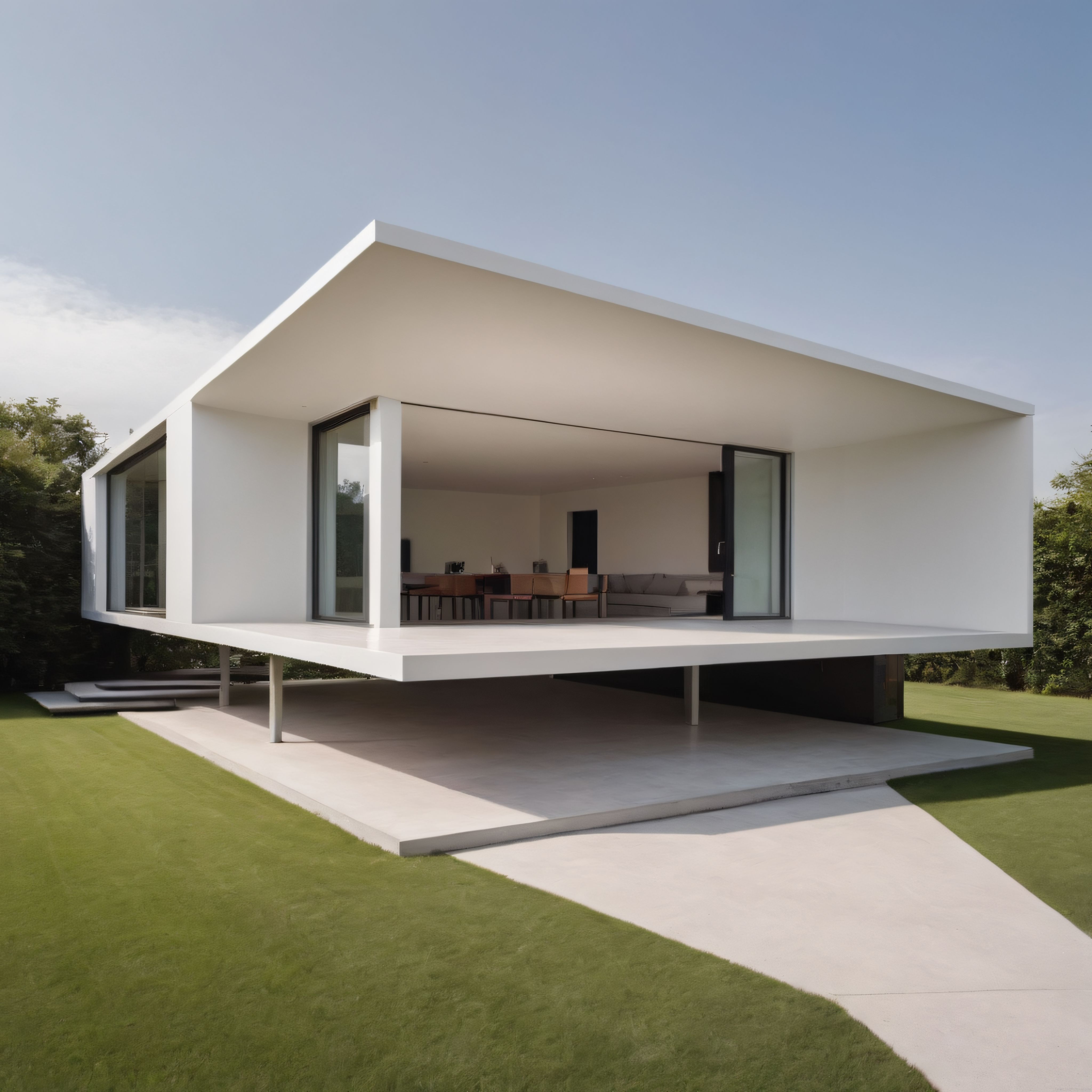 Doğanın İçinde Sade ve Modern Beyaz Mimari: Minimalist Villa Tasarımı