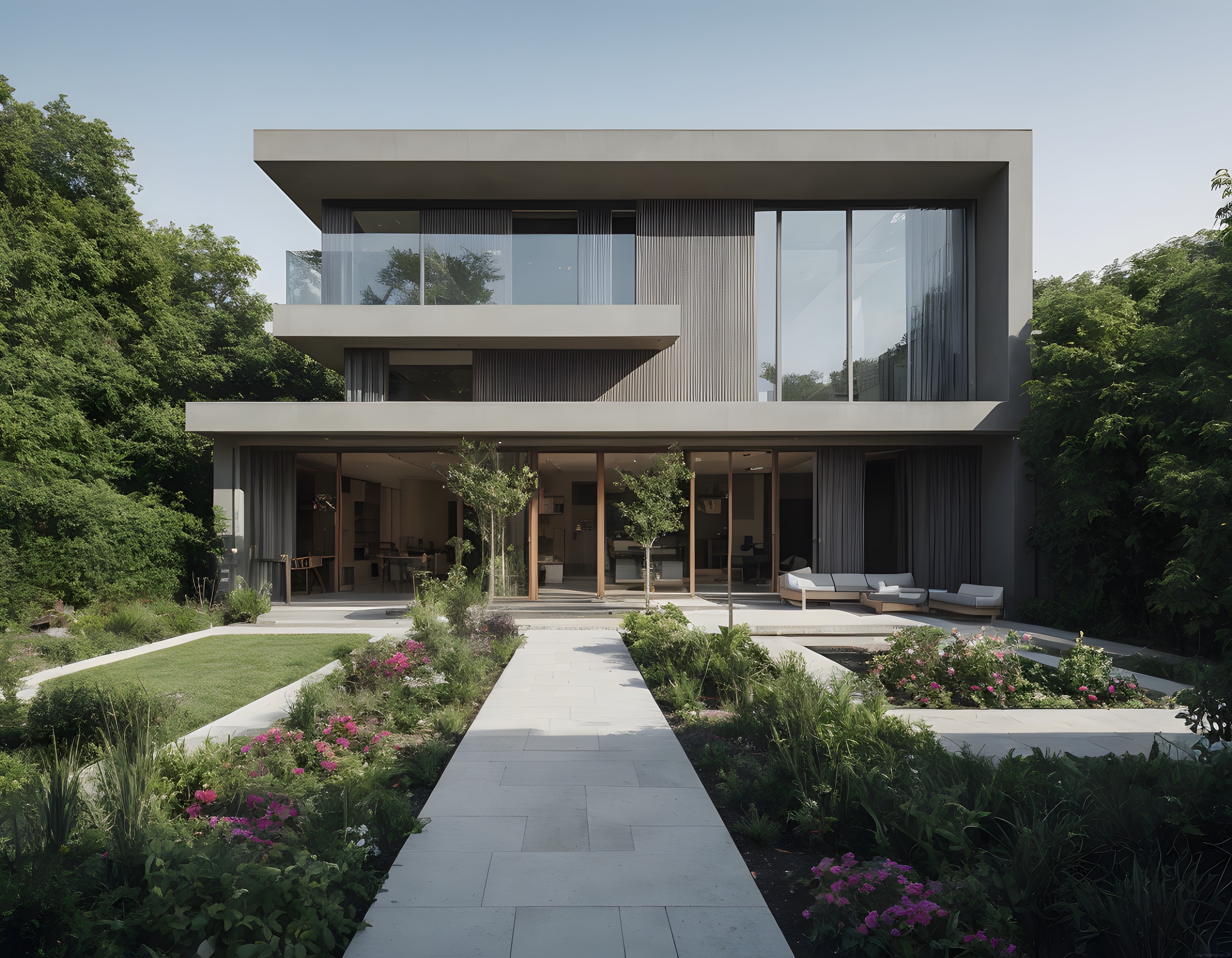 Doğanın İçinde Yükselen Modern Villa: Çağdaş Mimari ve Geniş Cam Cepheler