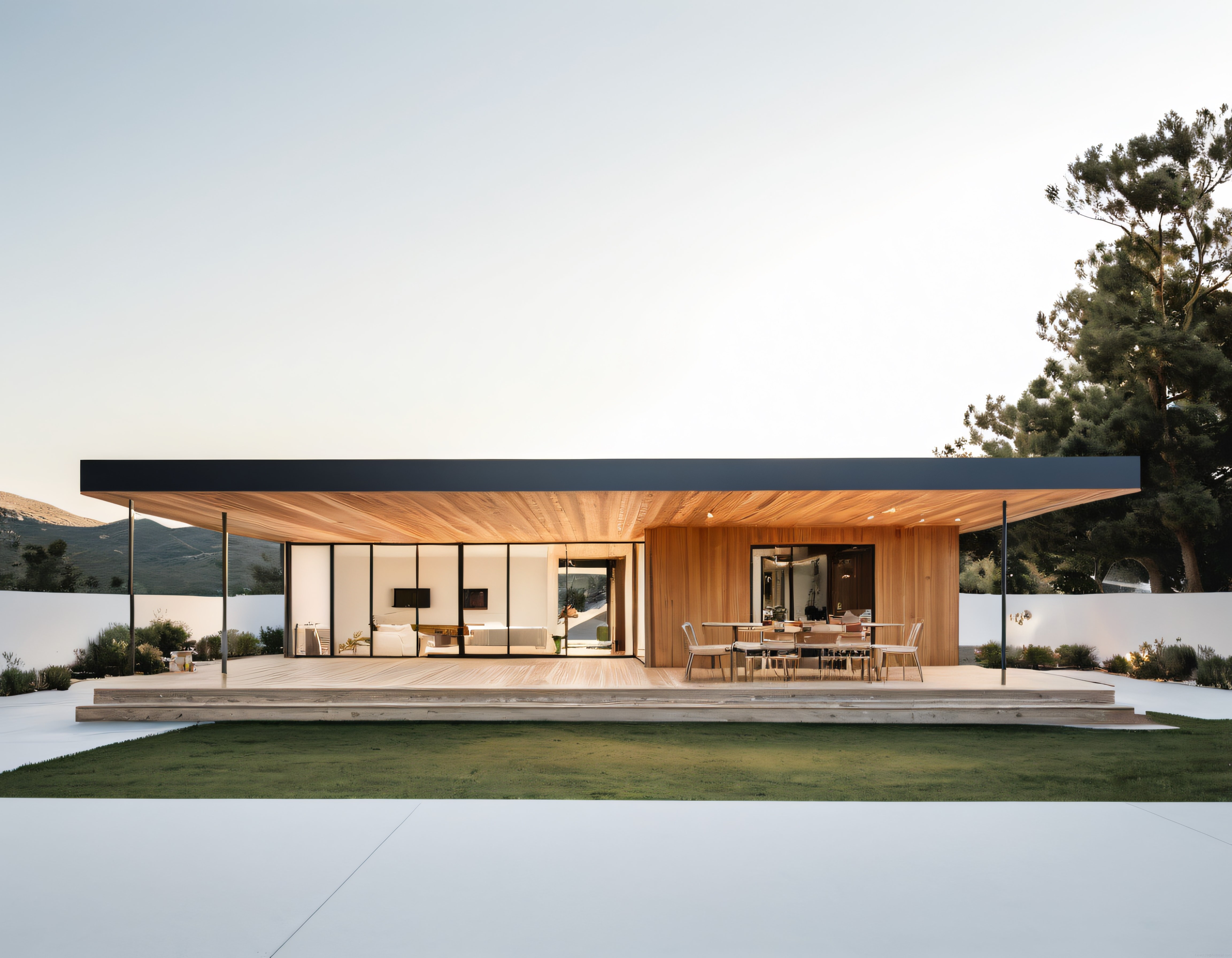 Doğanın Kucağında Ahşap ve Cam Detaylı Modern Minimalist Villa Tasarımı