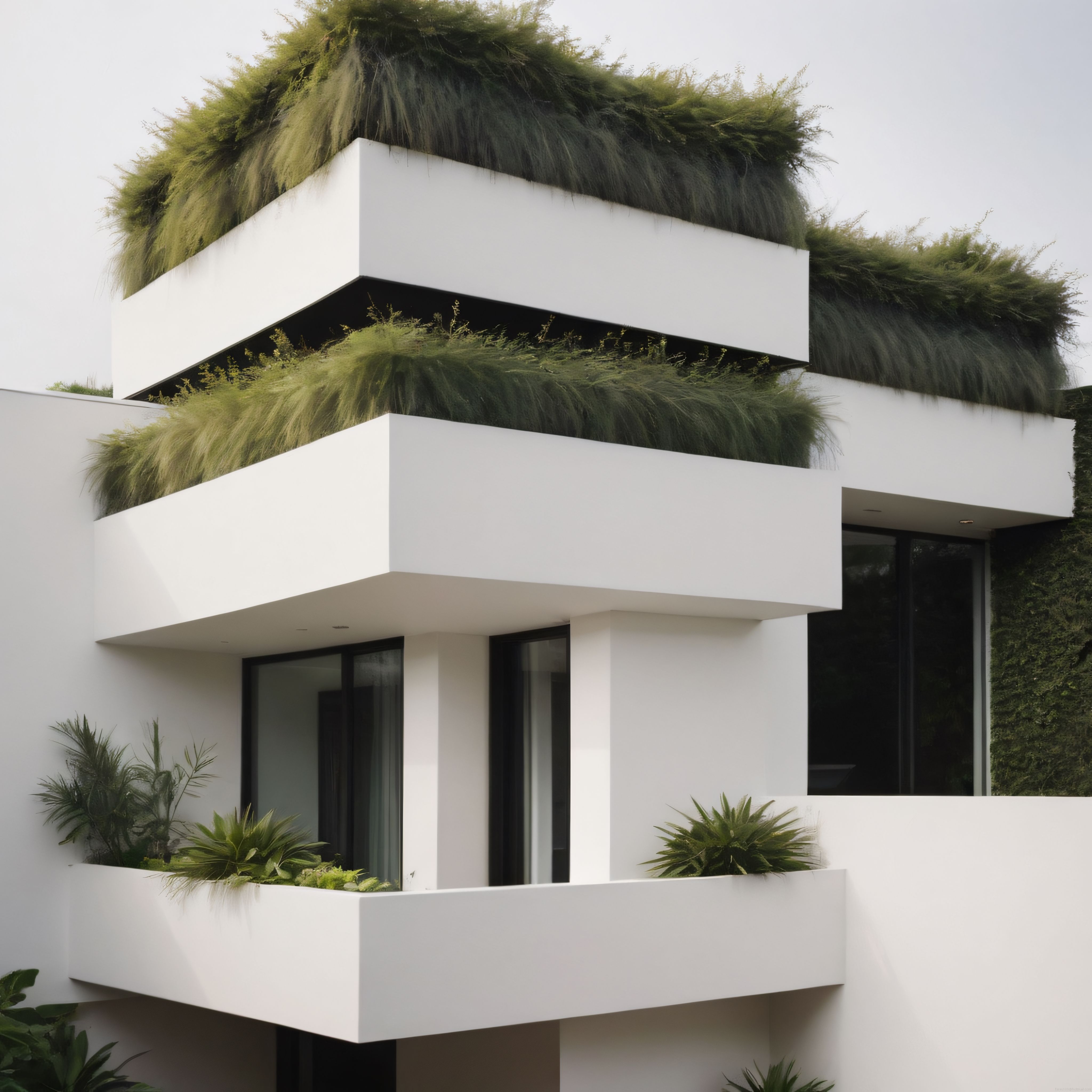 Doğayla Bütünleşen Geometrik Modern Mimari ve Yeşil Çatılı Tasarım
