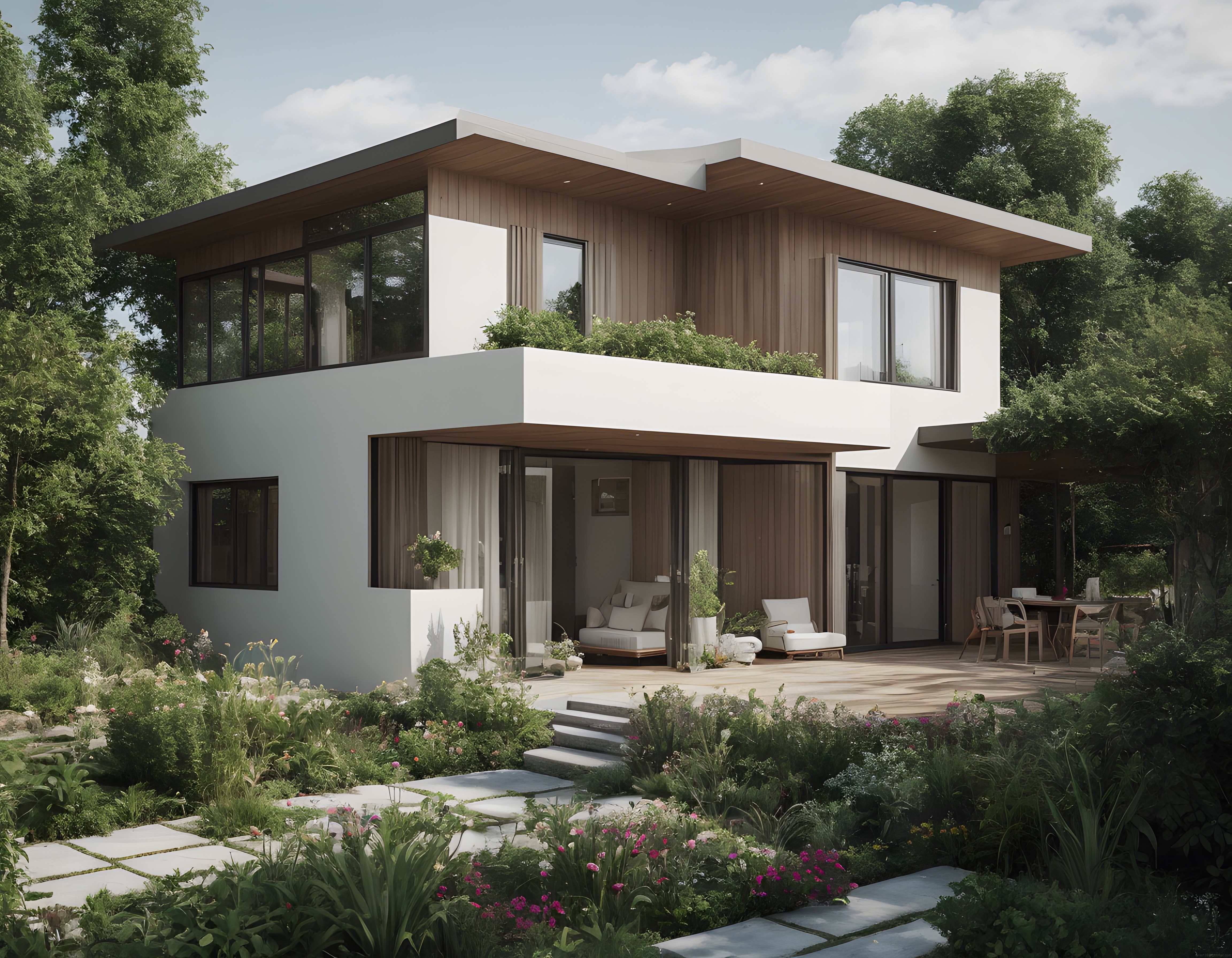 Doğayla Bütünleşen Modern Lüks Villa Tasarımı ve Huzurlu Peyzaj Konsepti
