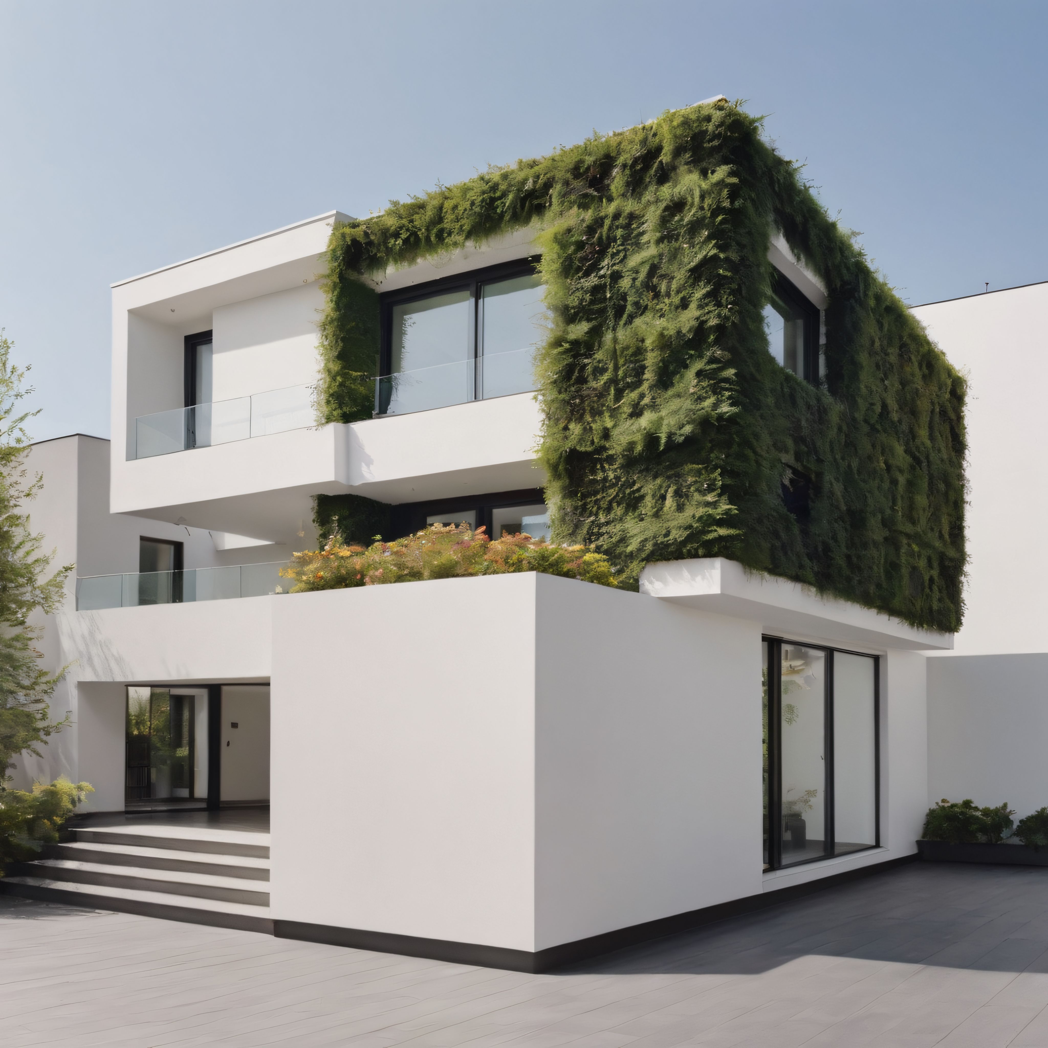 Doğayla Bütünleşen Modern Villa: Yeşil Cepheli Sürdürülebilir Mimari Tasarım