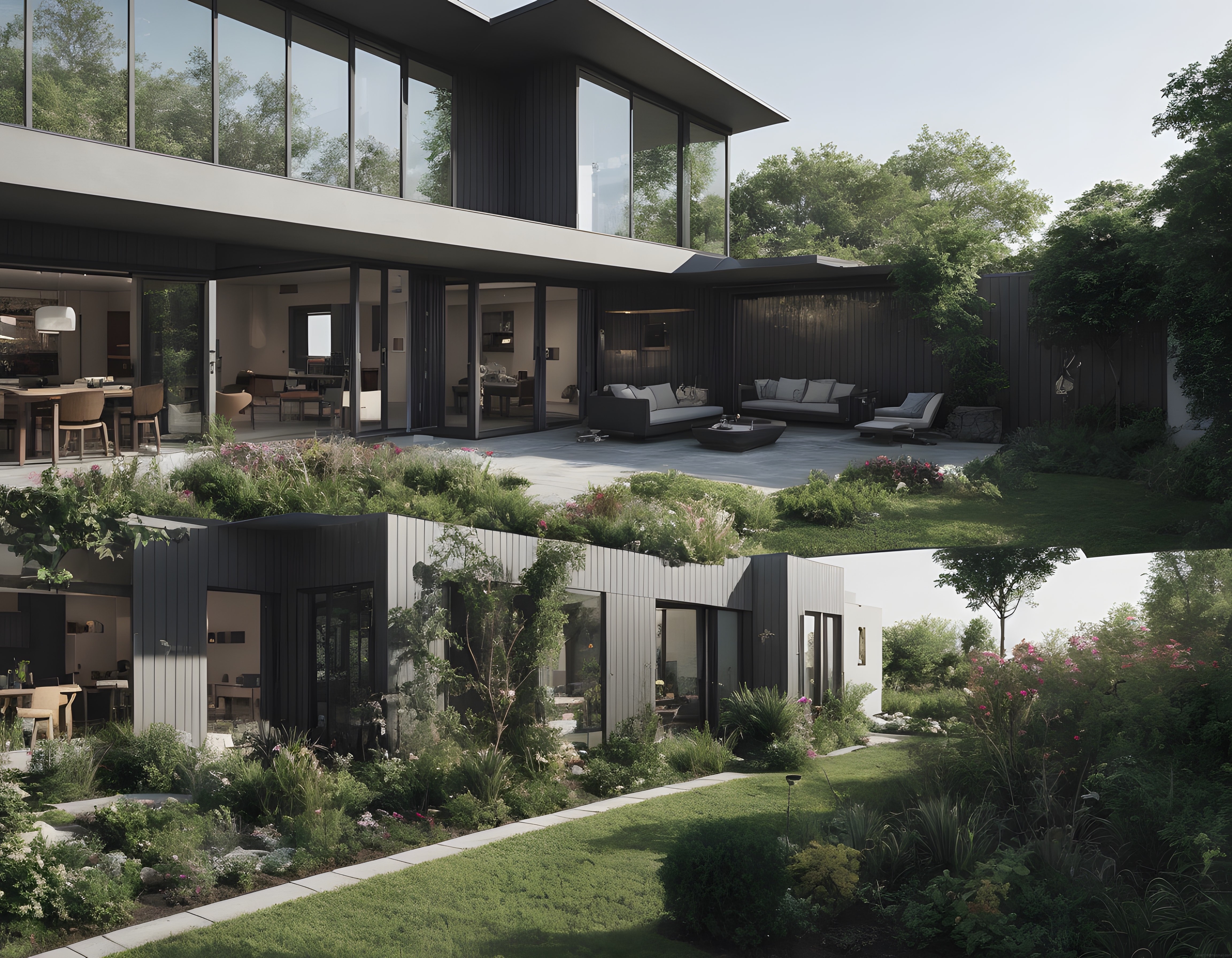Doğayla İç İçe Geçen Modern Lüks Villa ve Manzaralı Bahçe Tasarımı