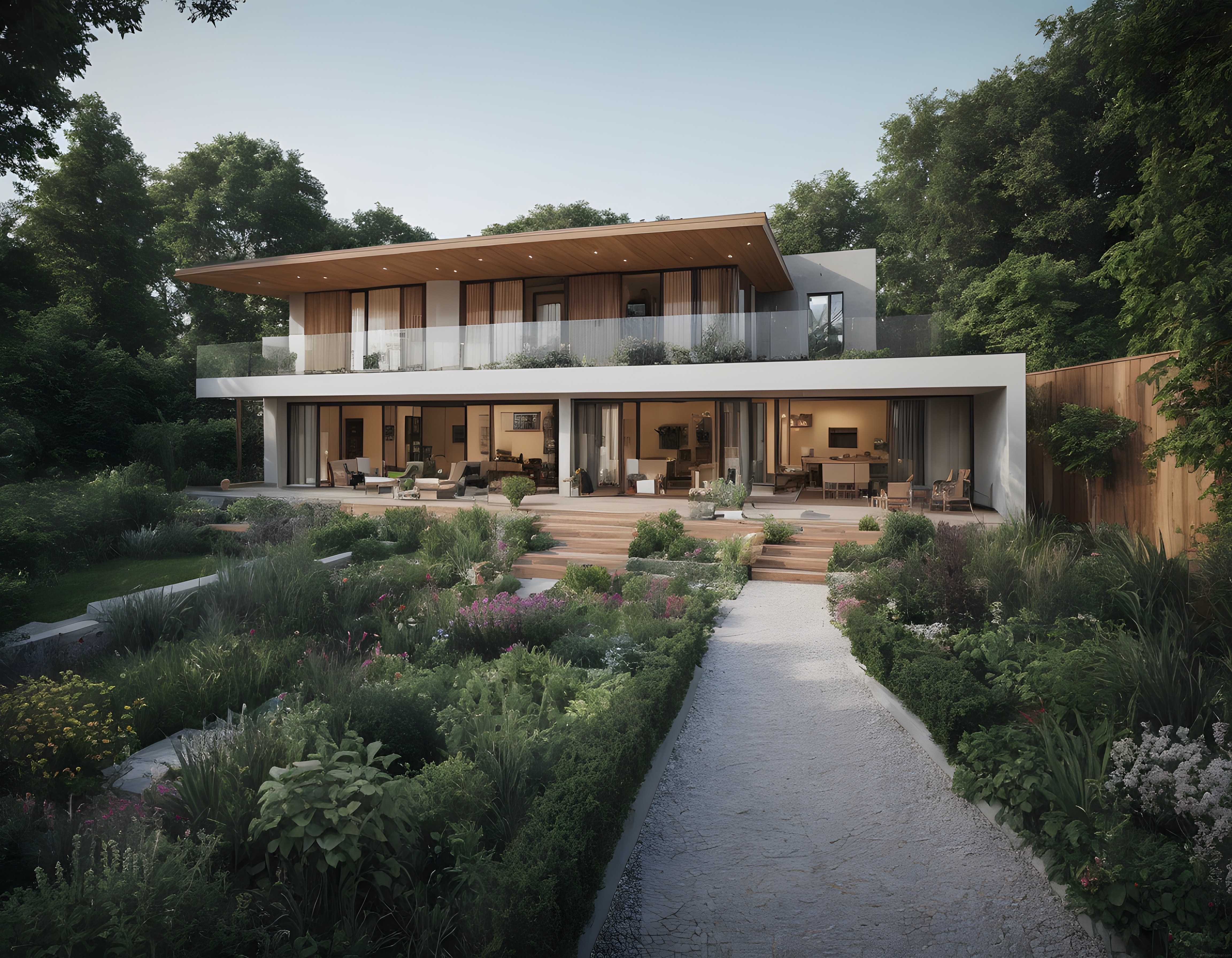 Doğayla İç İçe Modern Villa: Ahşap Detaylar, Cam Cephe ve Peyzaj Bahçesi