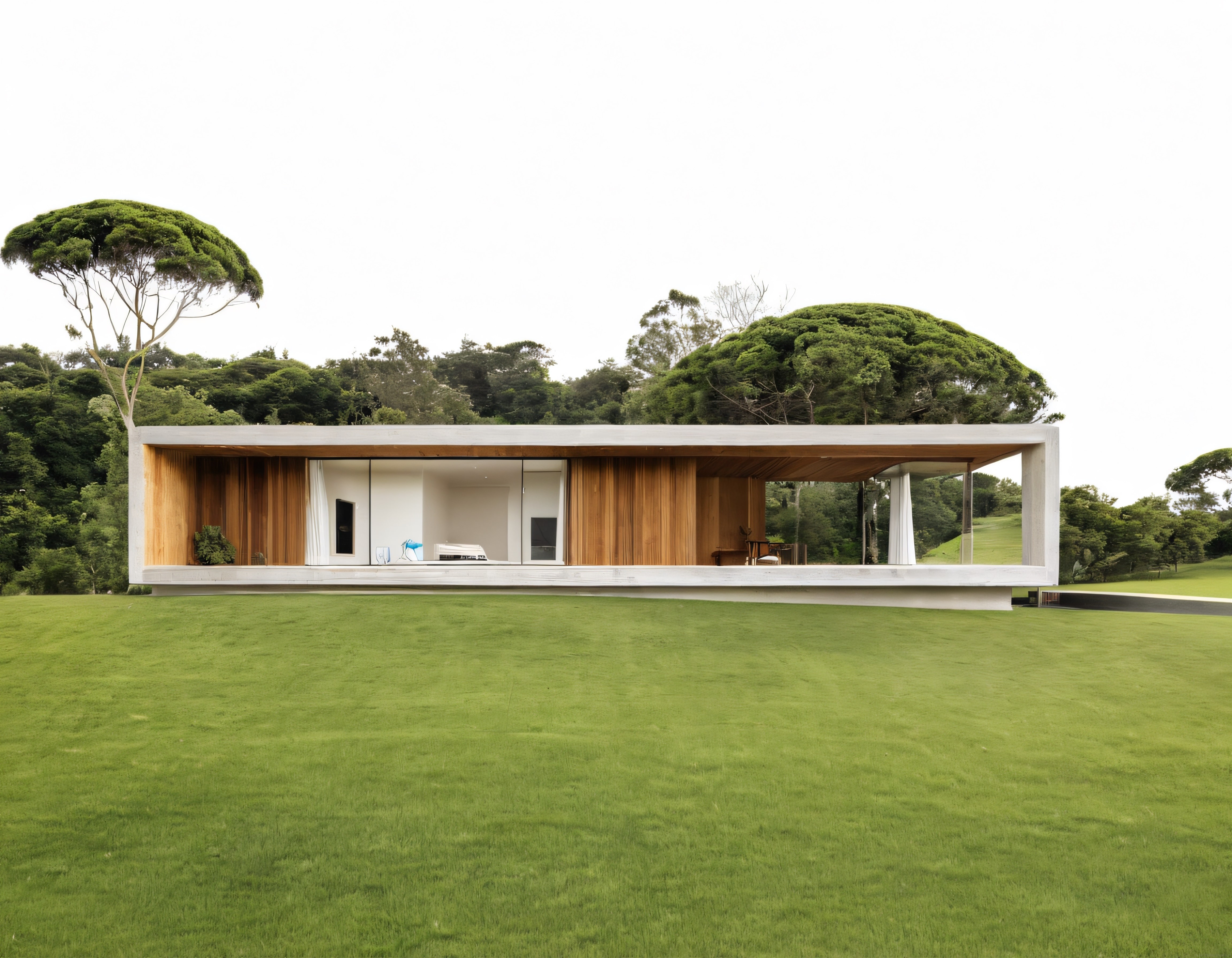 Doğayla İç İçe Modern Villa: Cam Cephe ve Ahşap Detayların Minimalist Uyumu