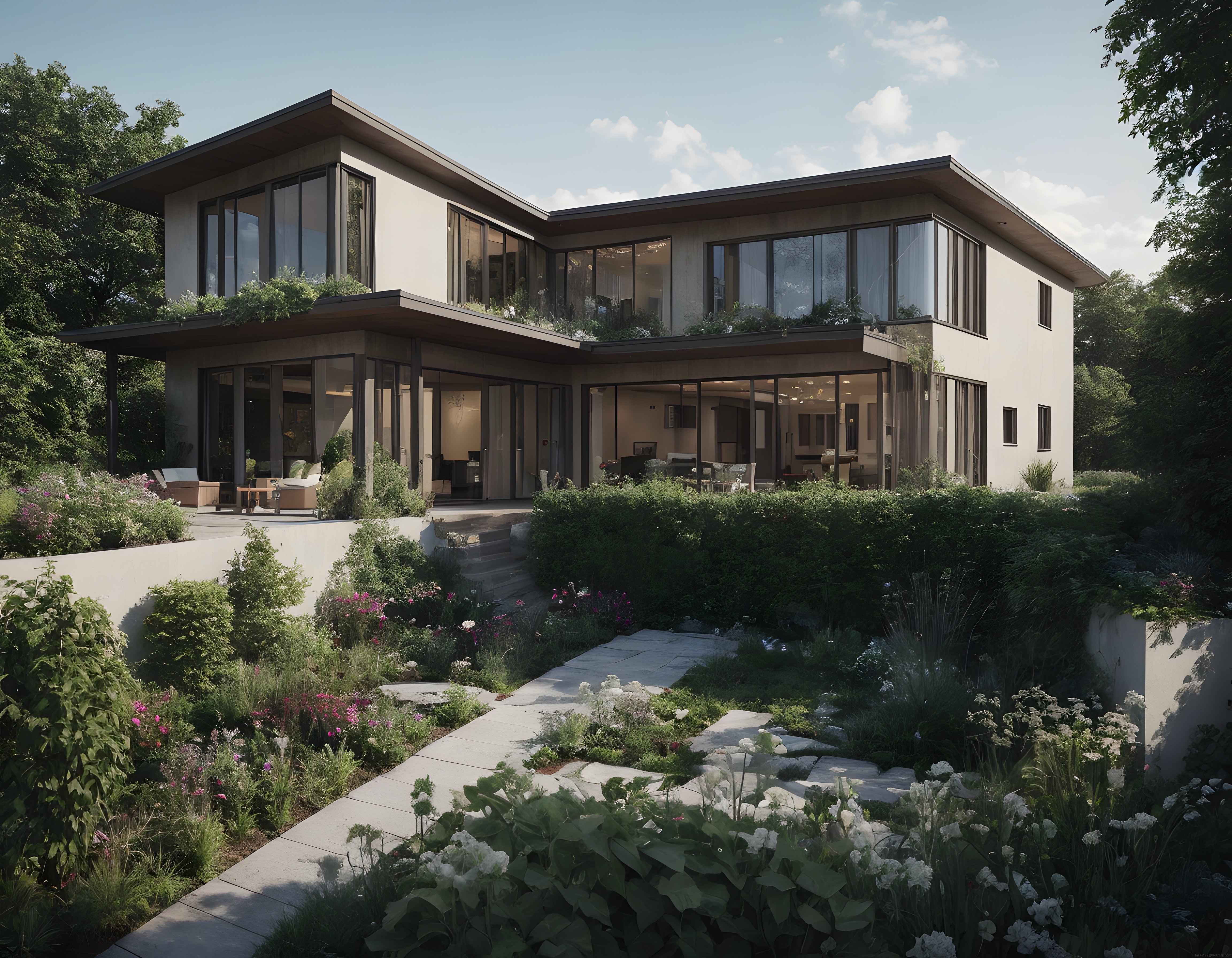 Doğayla İç İçe Modern Villa ve Sürdürülebilir Bahçe Peyzaj Tasarımı