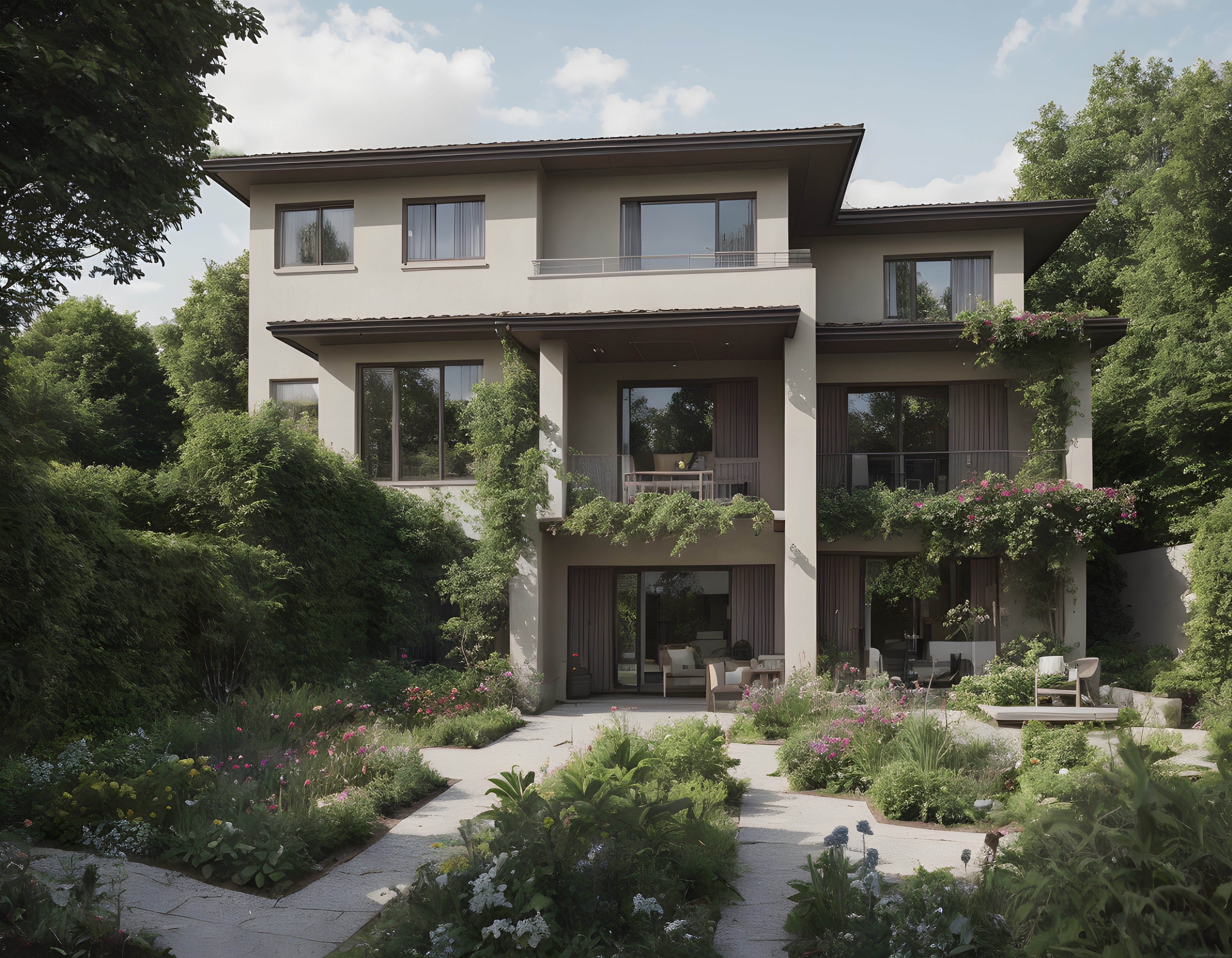 Doğayla iç içe modern villa: yeşilin ortasında huzurlu konut tasarımı