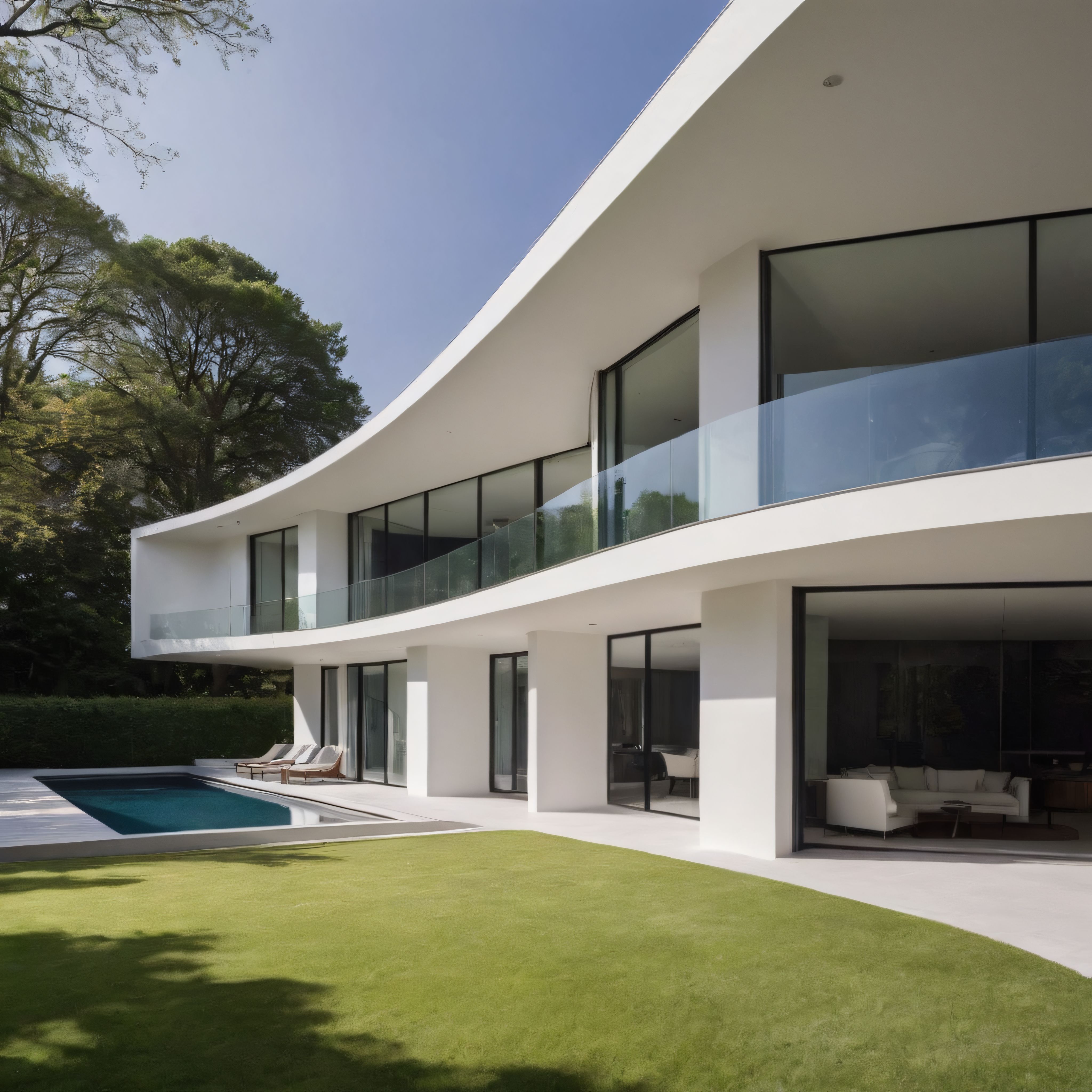 Doğayla İç İçe Sıradışı Modern Villa, Eğrisel Hatlar ve Yüzme Havuzu