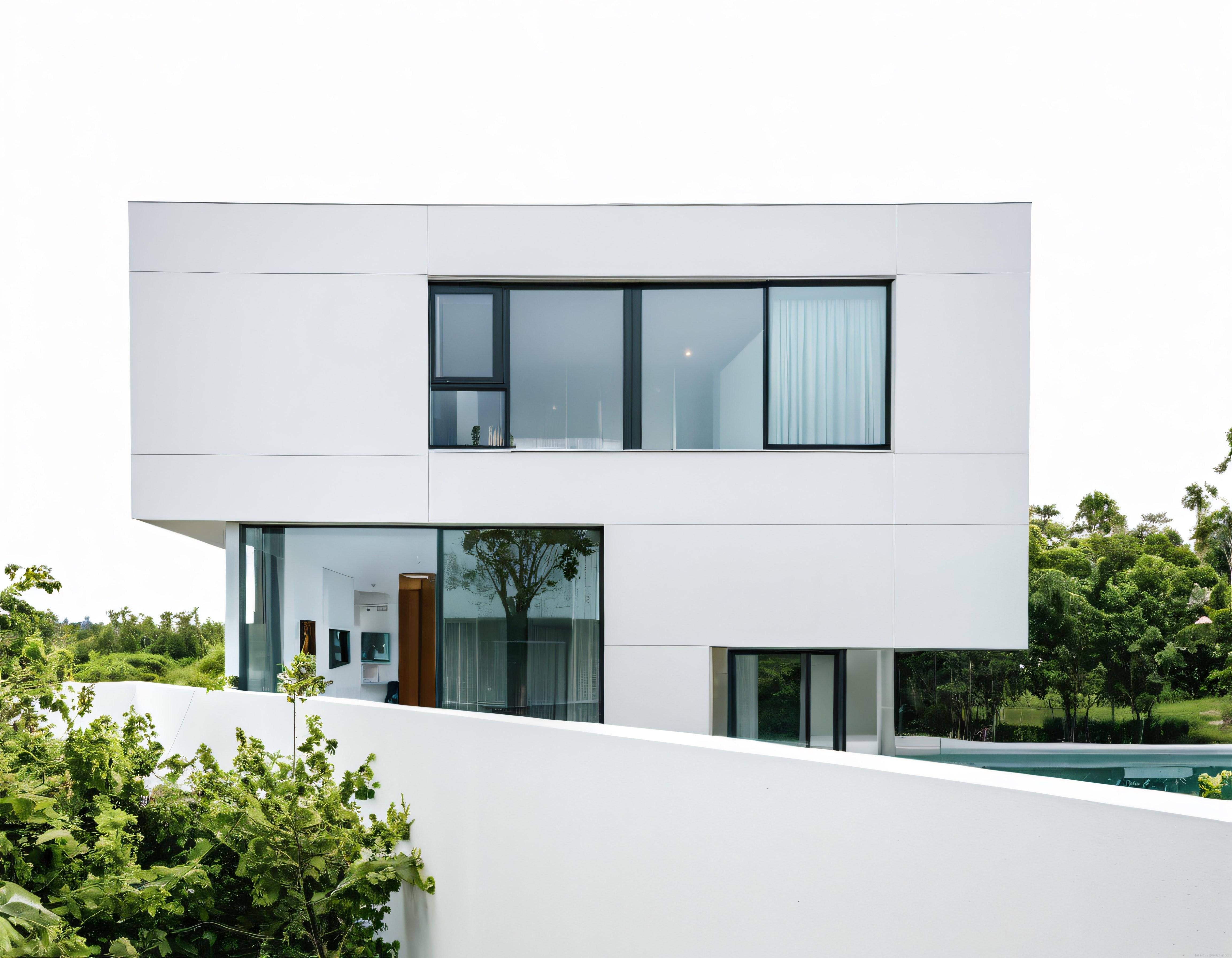 Doğayla Uyumlu Minimalist Beyaz Villa ve Çağdaş Mimari Detaylar