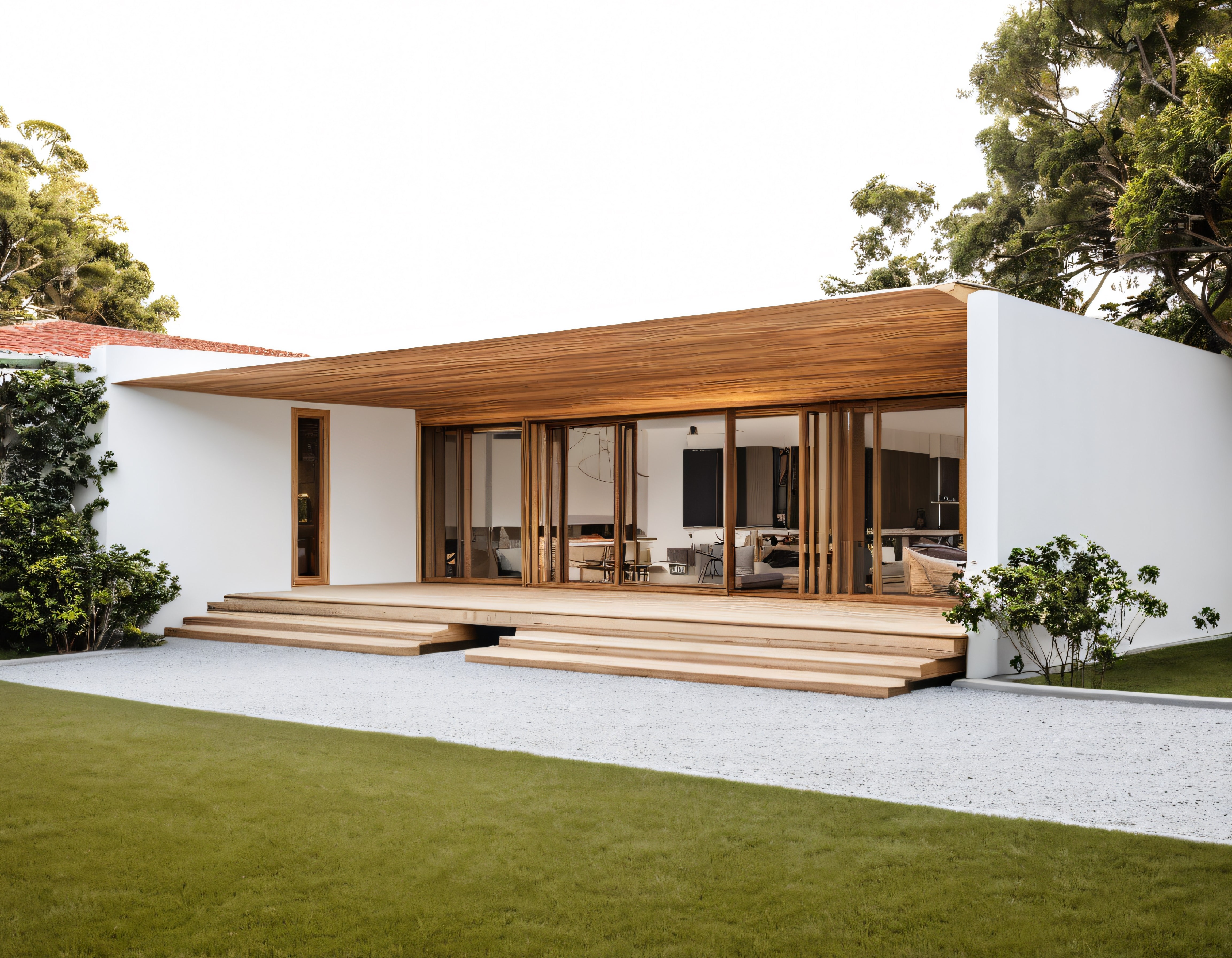 Doğayla Uyumlu Modern Ahşap ve Cam Detaylı Minimalist Ev Tasarımı