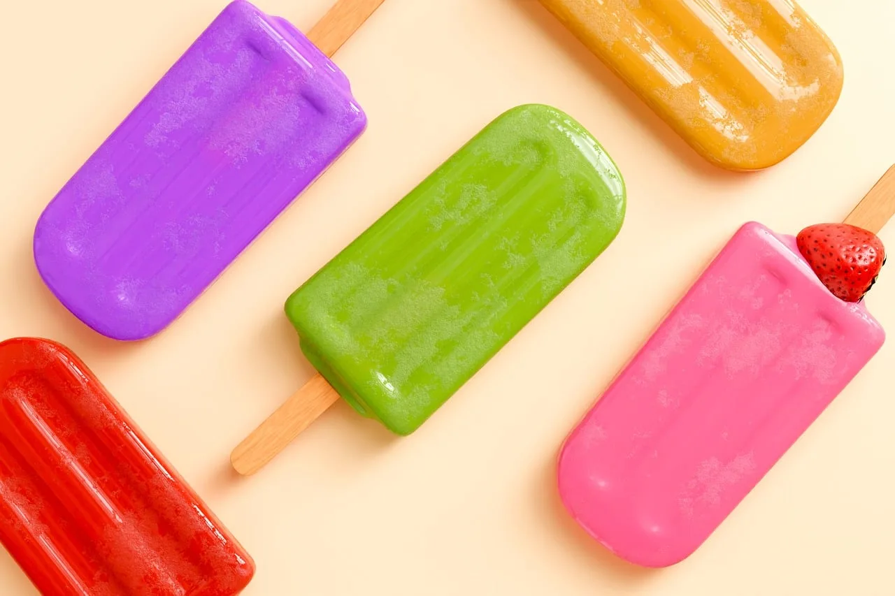 Dondurma çubuğu buzlu meyveli lolipop tatlı atıştırmalık