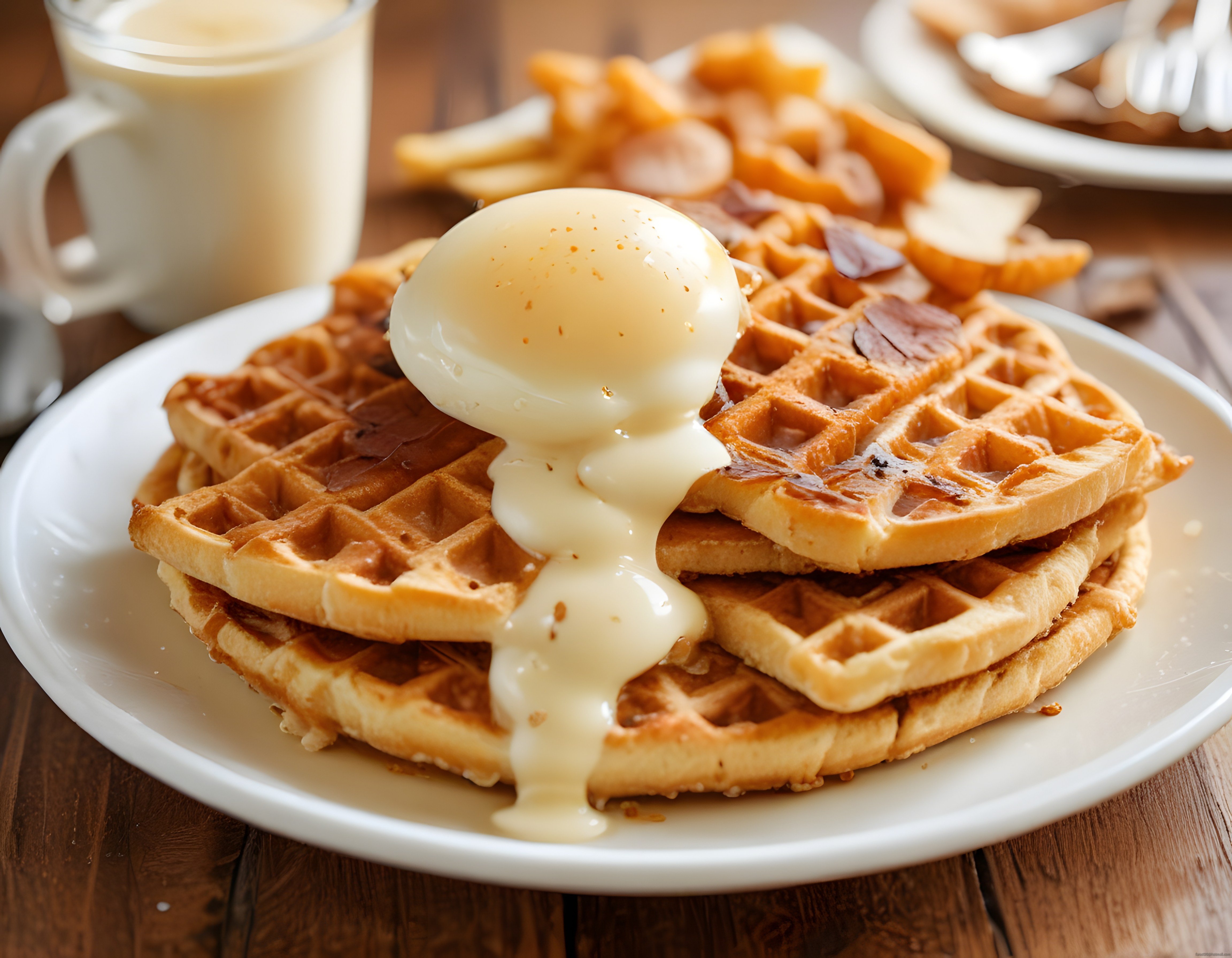 Dondurmalı ve Karamelli Sıcak Waffle: Kahvaltıda Tatlı Lezzet Şöleni