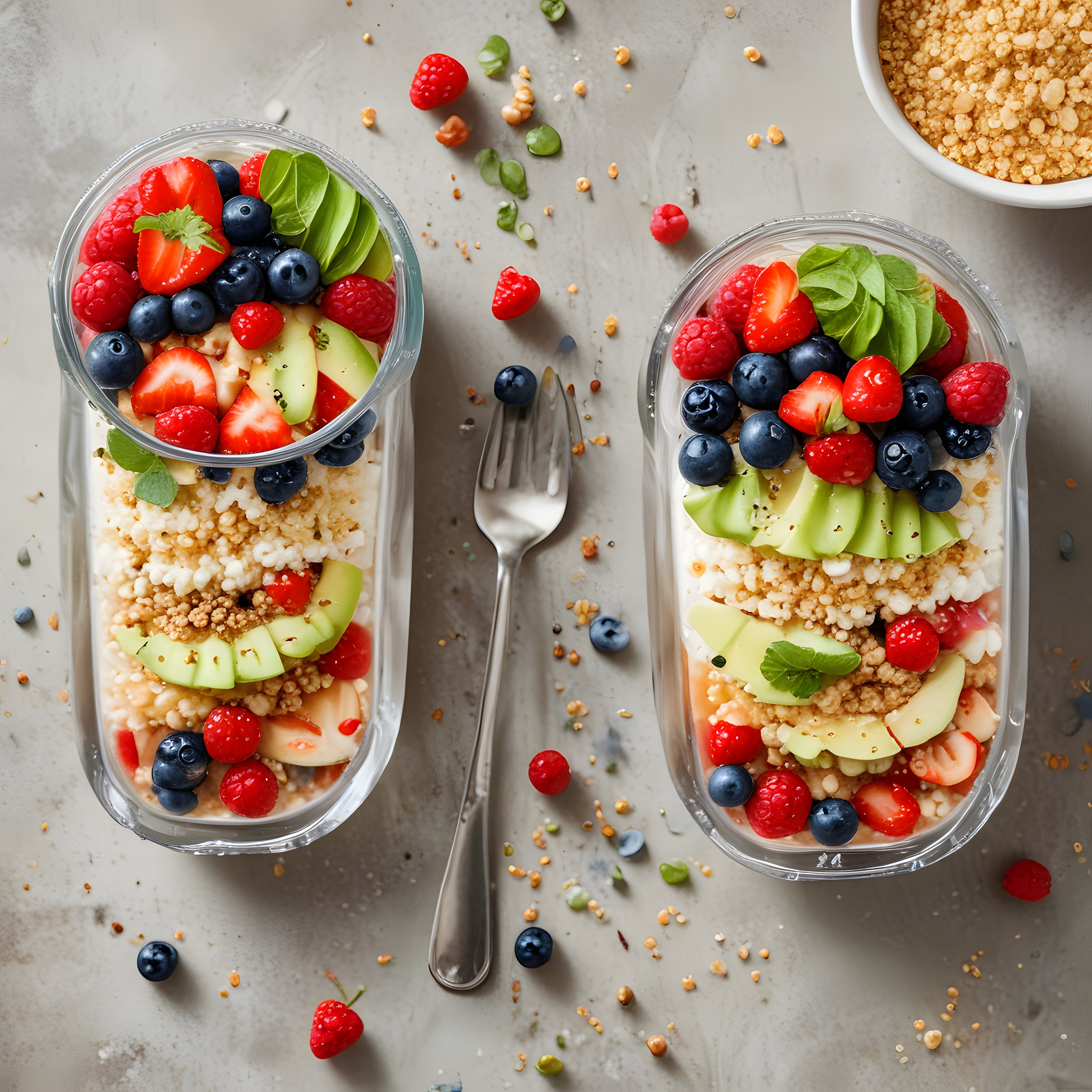 Doyurucu ve Sağlıklı Çilekli Avokadolu Smoothie Bowl Kahvaltı Sunumu