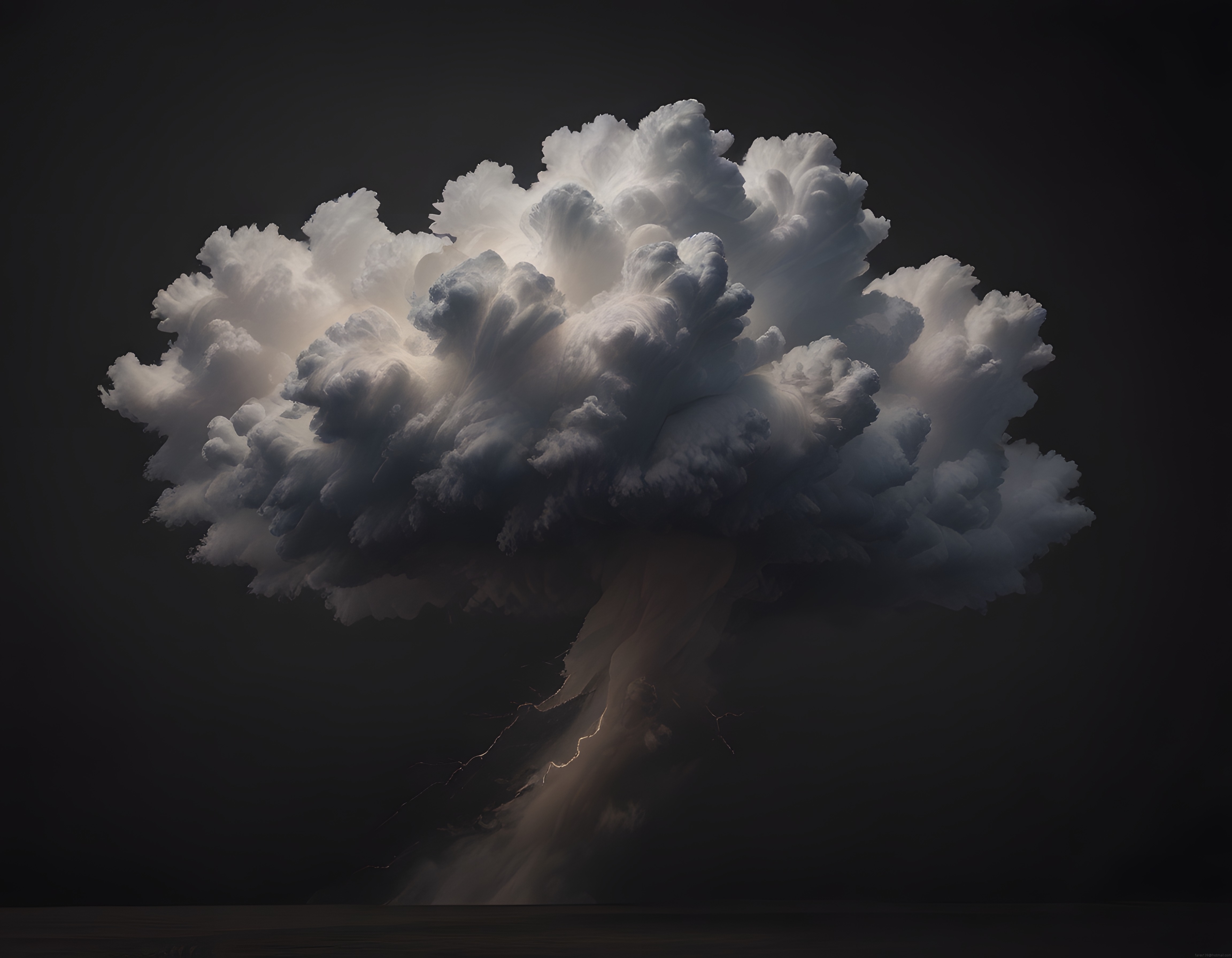 Dramatik Gökyüzünde Şimşekli Devasa Kümülonimbus Fırtına Bulutu
