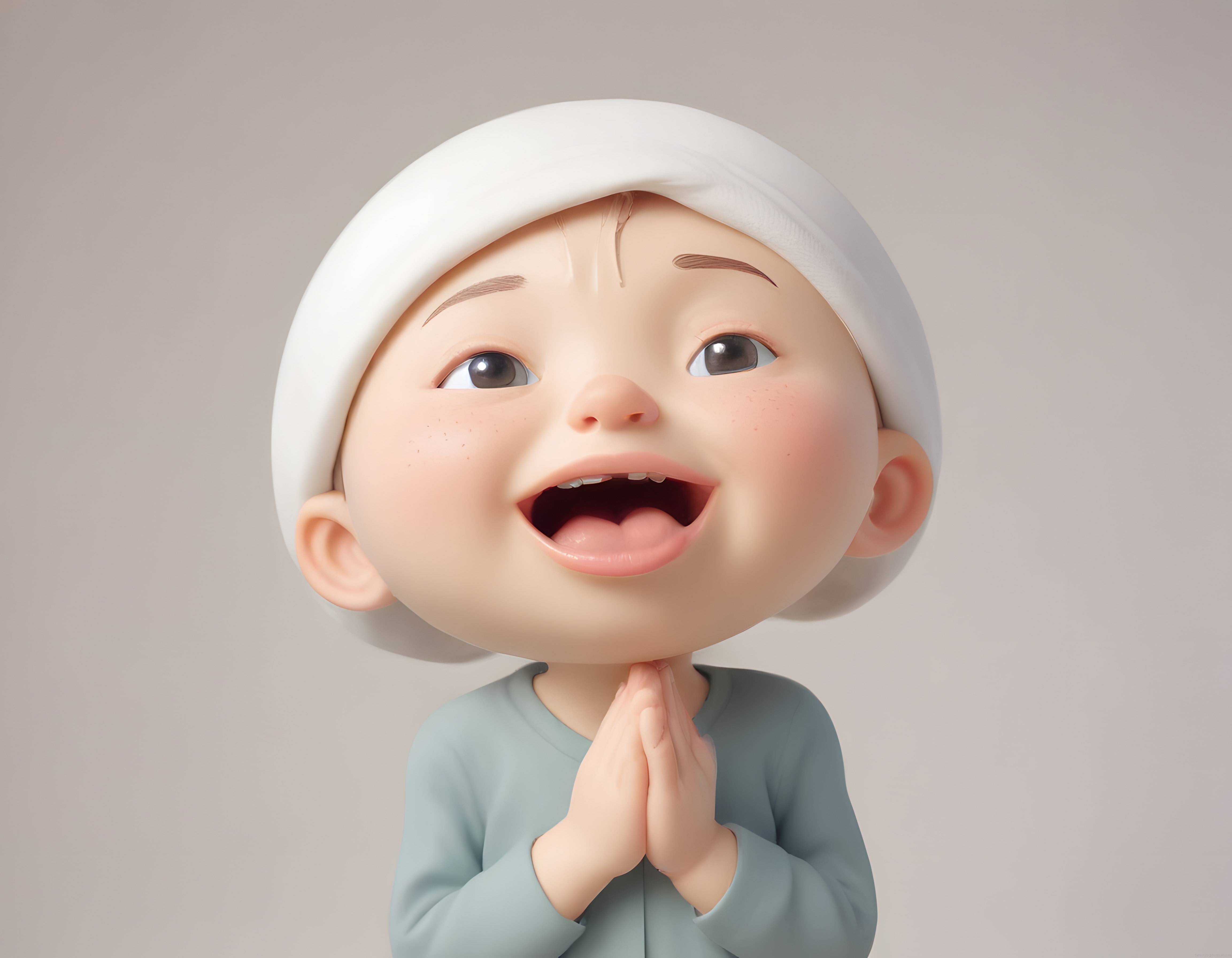 Dua Eden Sevimli 3D Animasyon Çocuk Karakteri Dijital İllüstrasyon
