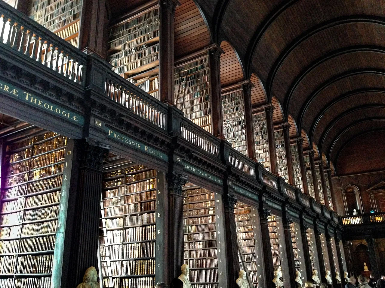 Dublin Trinity College tarihi kütüphane içi