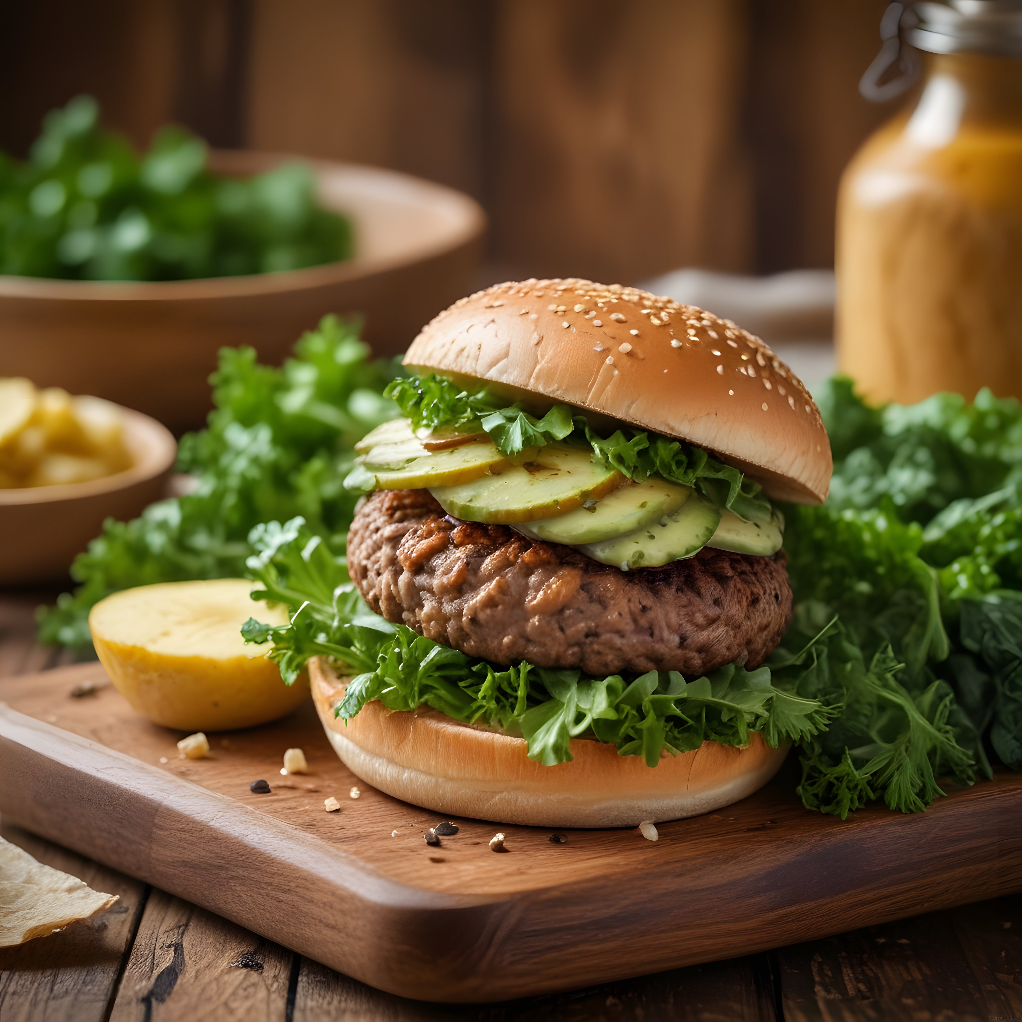 Dumanı Üstünde Izgara Köfteli Hamburger: Ev Yapımı Lezzet ve Taze Malzemeler