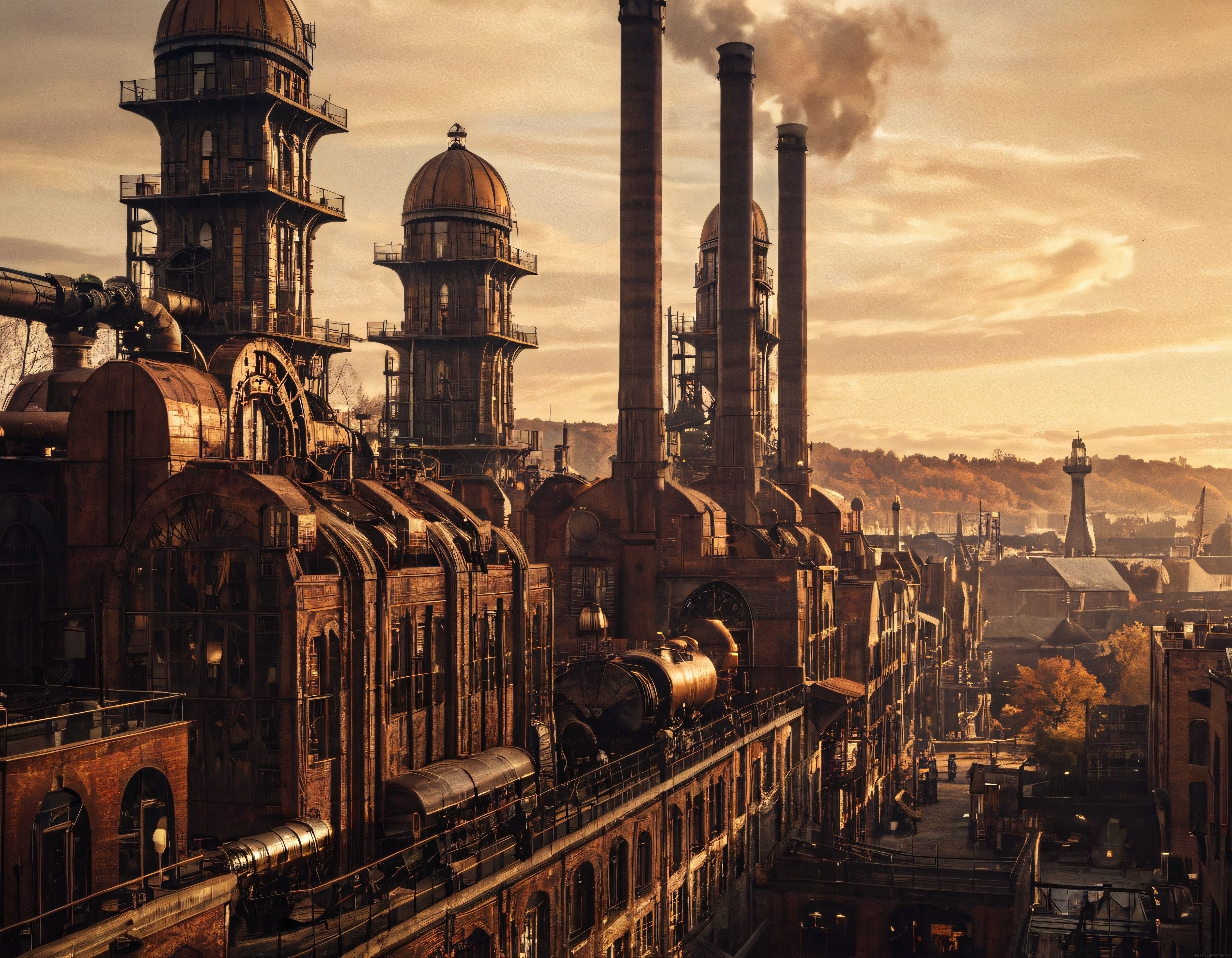 Dumanlı Bacalar ve Bakır Kubbeler: Steampunk Endüstriyel Kent Dokusu