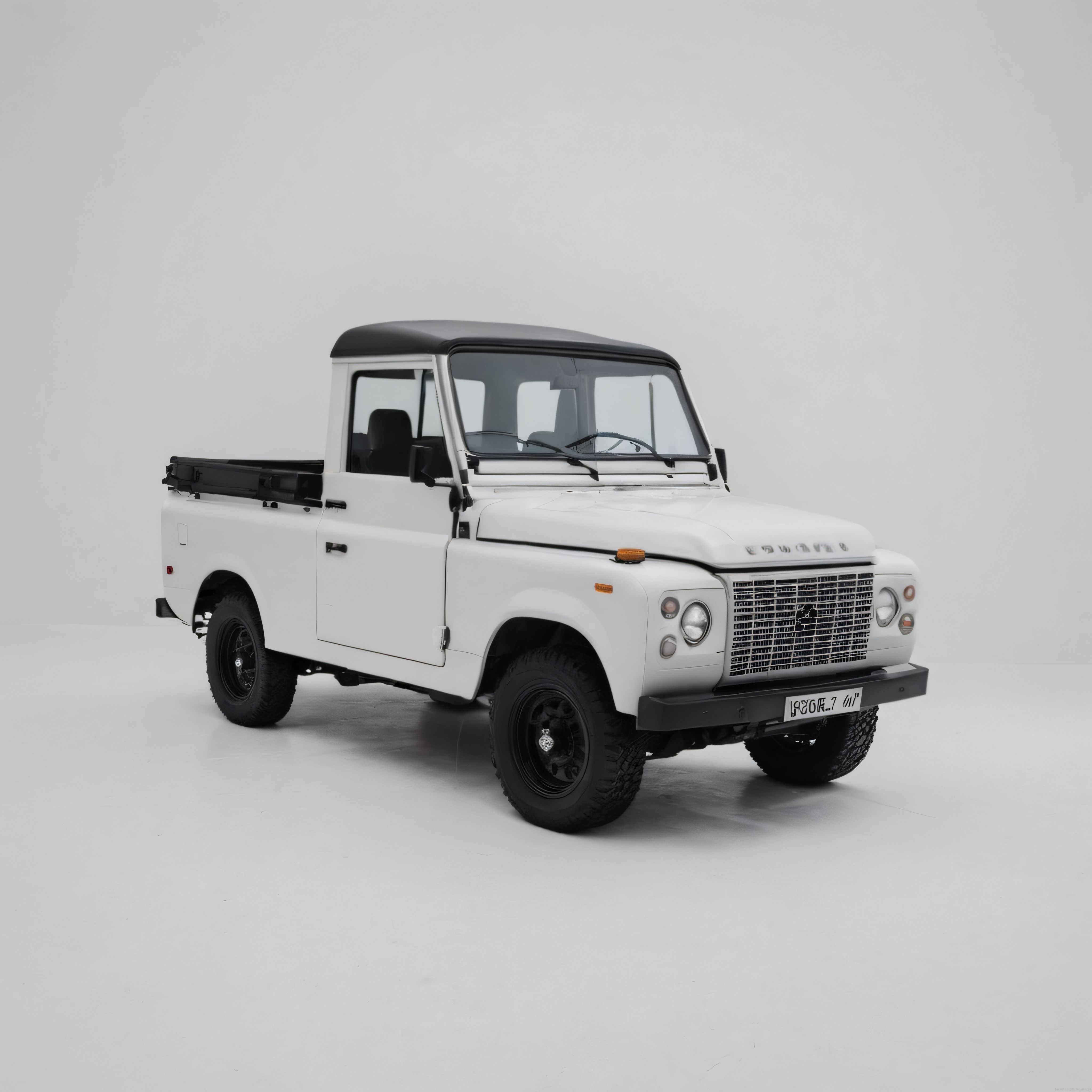 Dünden Bugüne Kült Beyaz Land Rover Defender Kamyonet Stüdyo Portresi