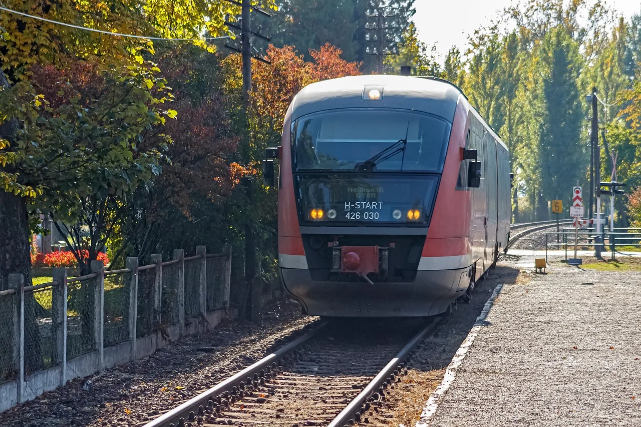 Durmuş tren lokomotifi raylar üzerinde - demiryolu ulaşımı