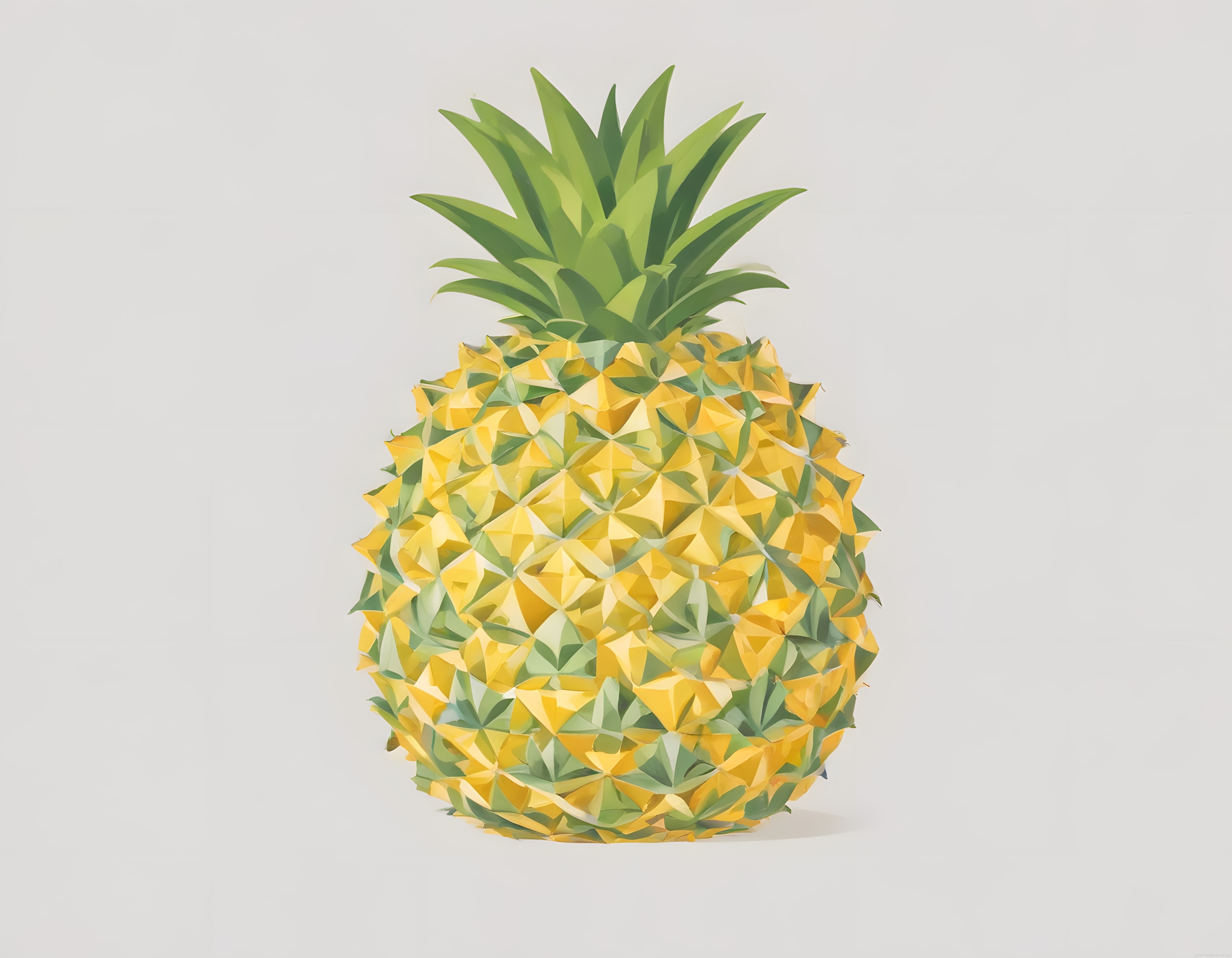 Düşük Poligon Ananas Kağıt Heykeli: Geometrik Tasarım ve Modern Sanatsal Yorum