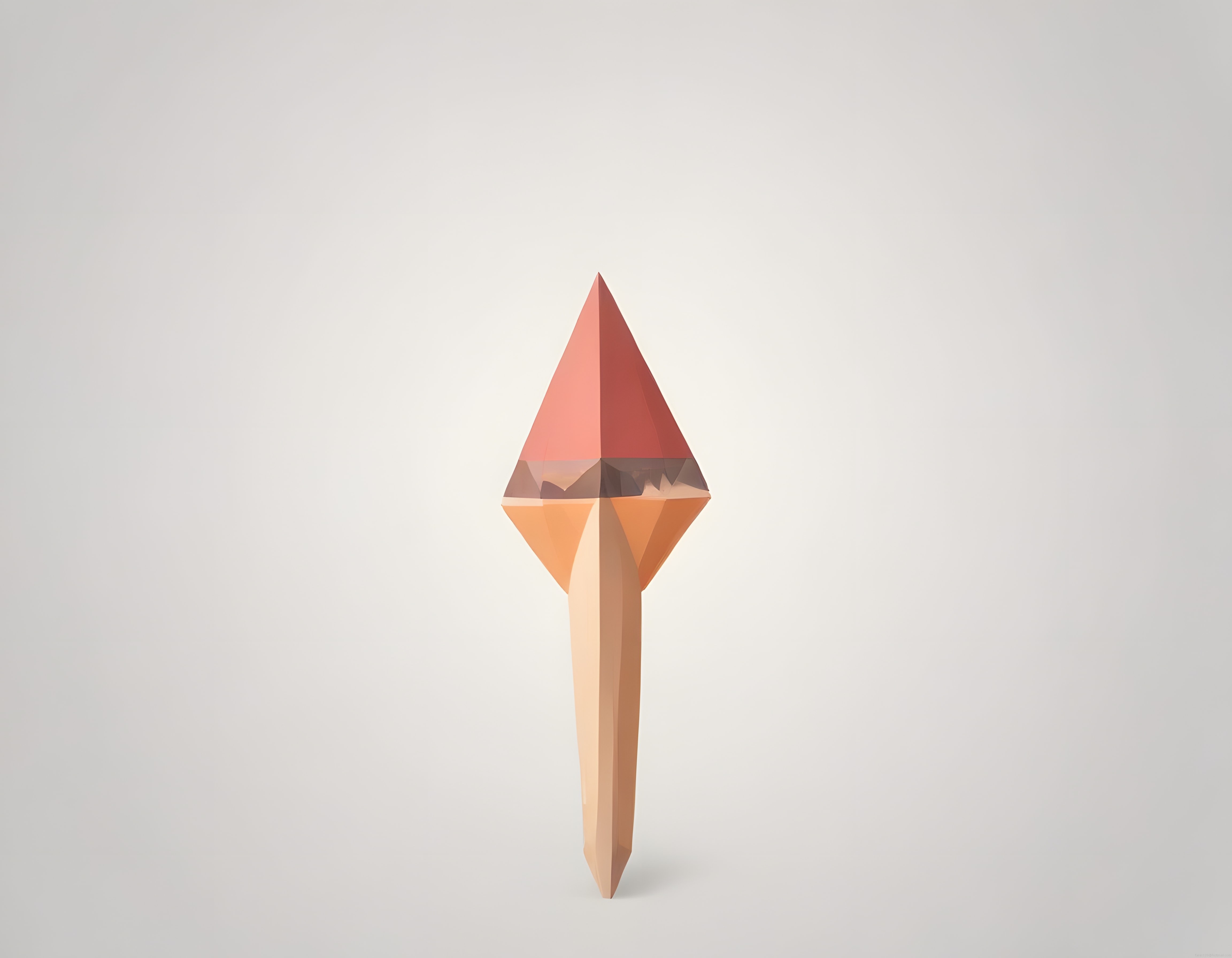 Düşük Poligon Geometrik Kılıç Tasarımı ile Minimalist 3D Sanat Eseri