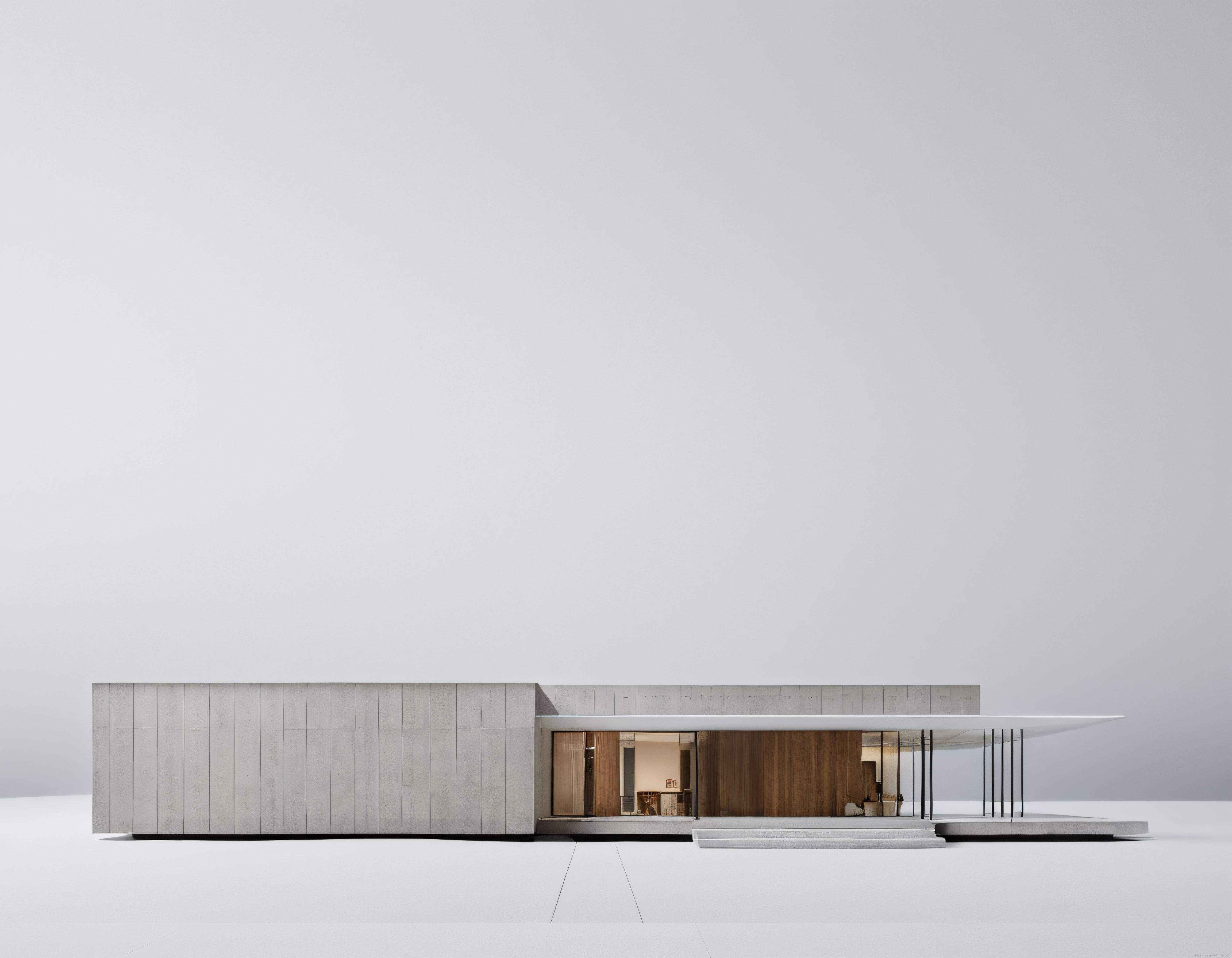 Düşük Yoğunluklu Modern Yaşam: Geniş Teraslı Minimalist Beton Villa