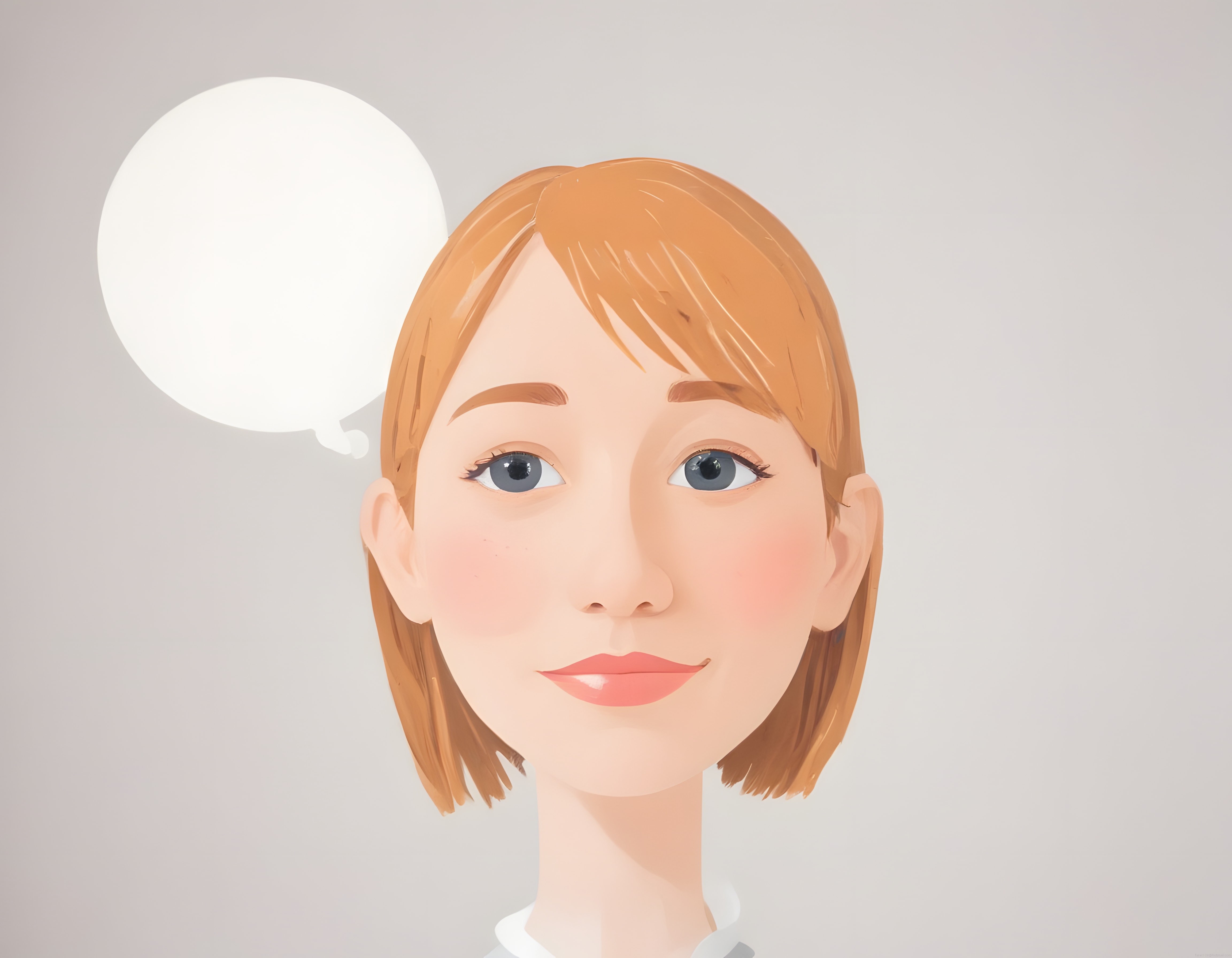 Düşünce Balonlu 3D Kadın Karakter İllüstrasyonu ve Dijital Sanat Çalışması