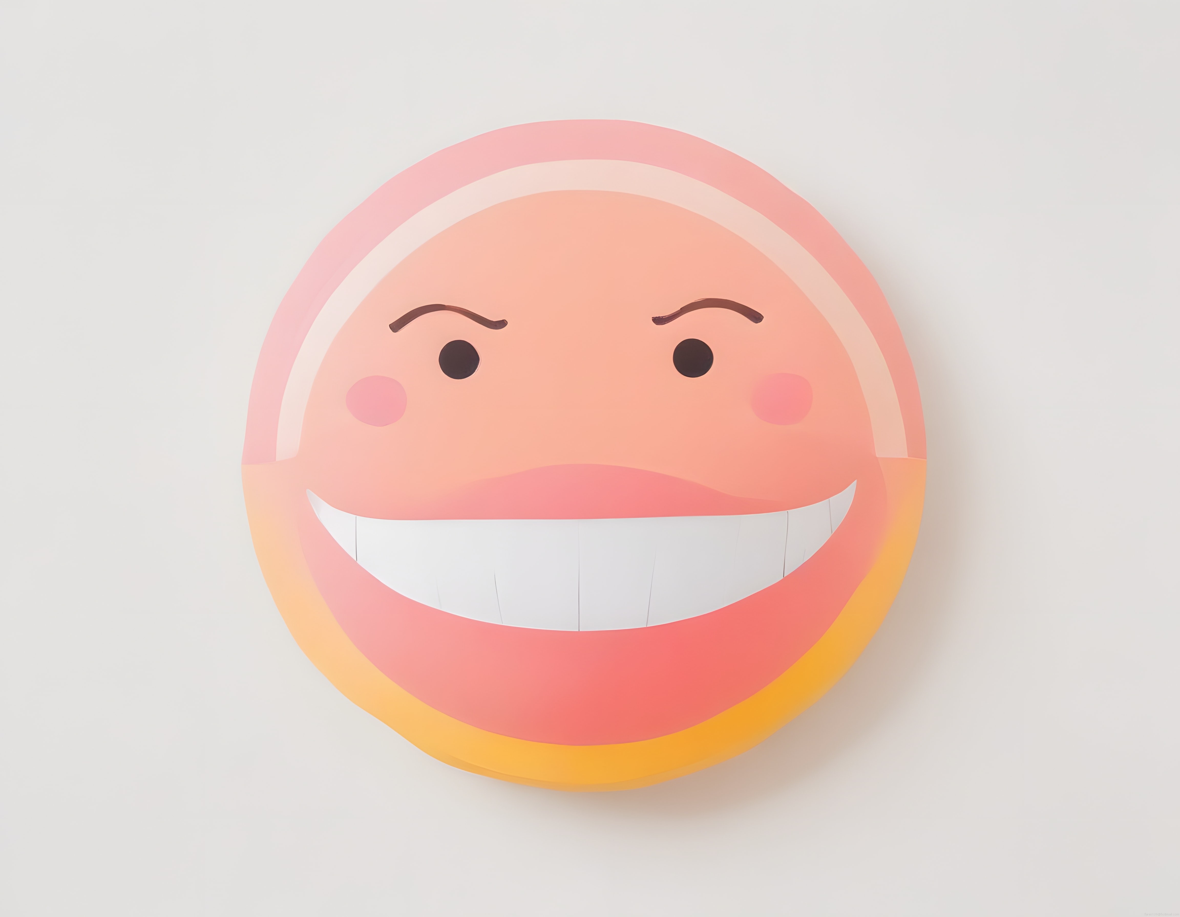 Duvara Asılı Gergin Gülümseyen Dev Emoji Heykeli: Pembe Modern Sanat Eseri