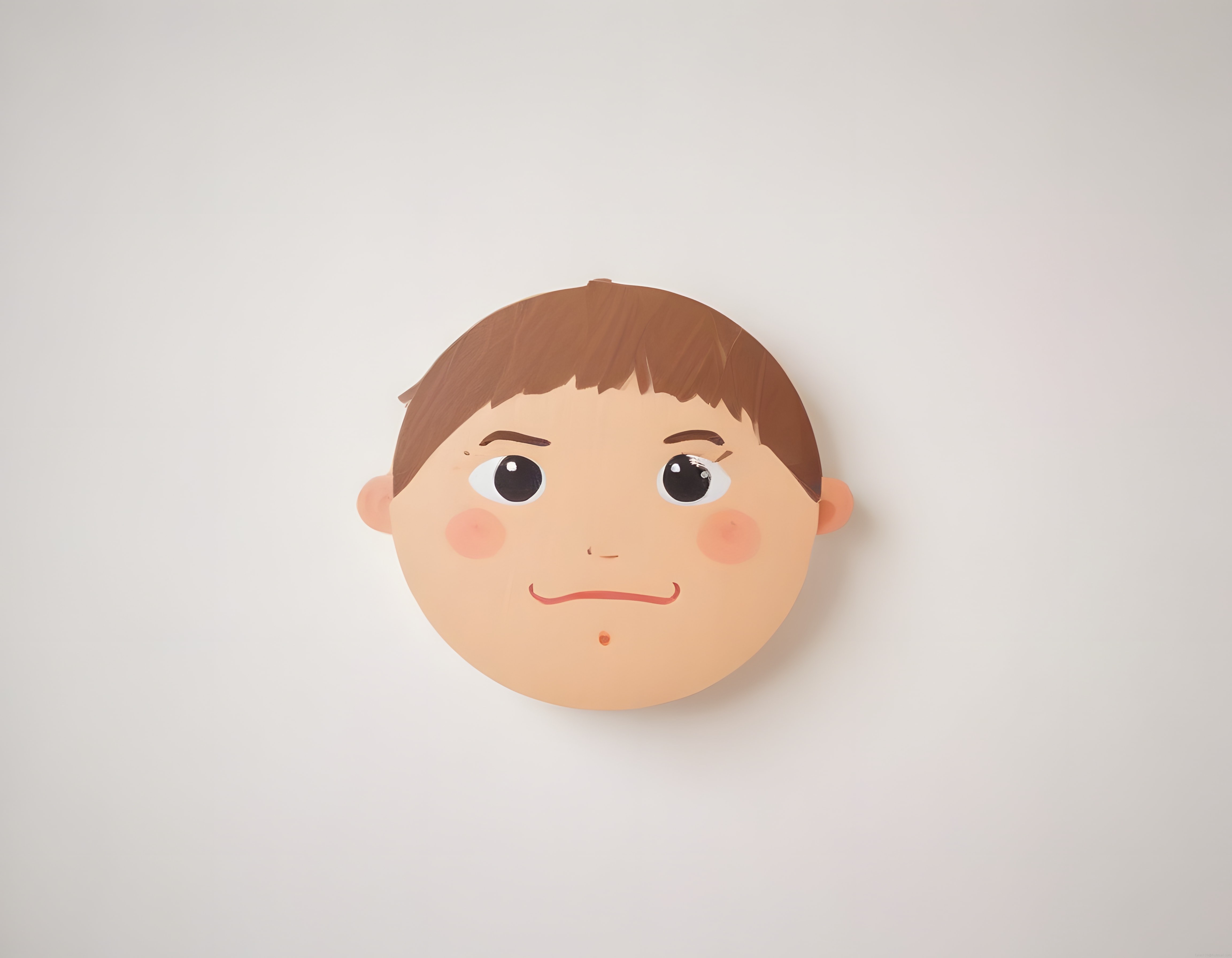 Duvara Monte Edilmiş Sevimli Anime Stili Çocuk Yüzü Heykeli ve Sanat Eseri