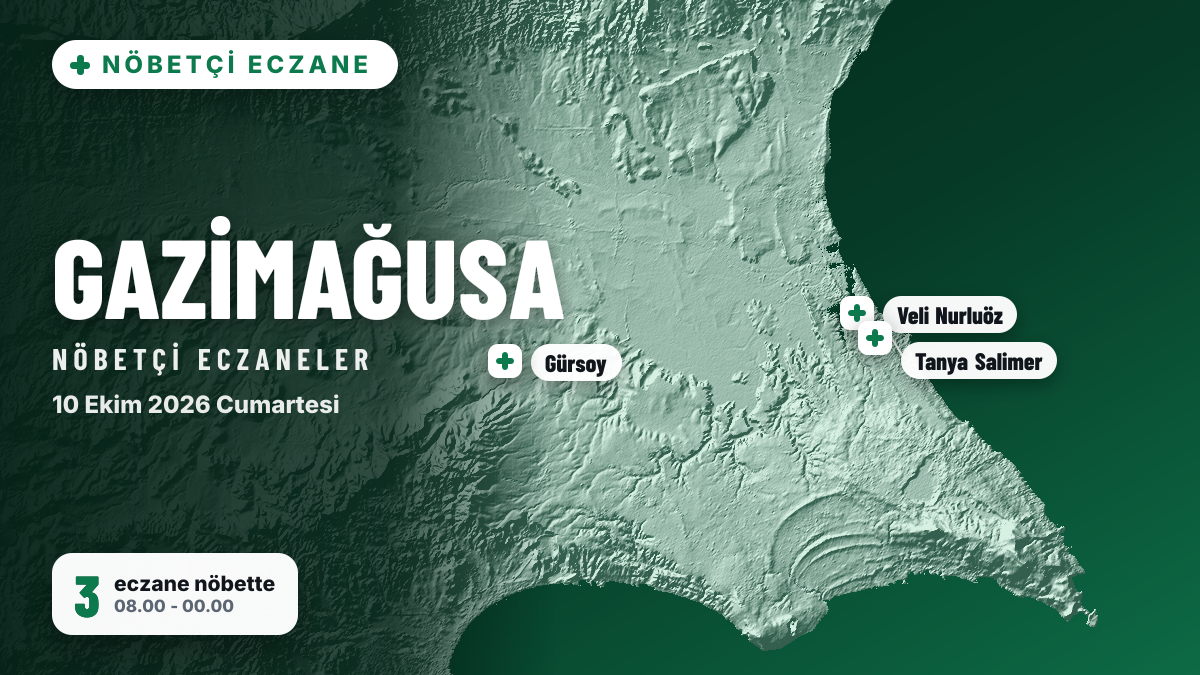 Gazimağusa nöbetçi eczaneler: 10 Ekim 2026 Cumartesi