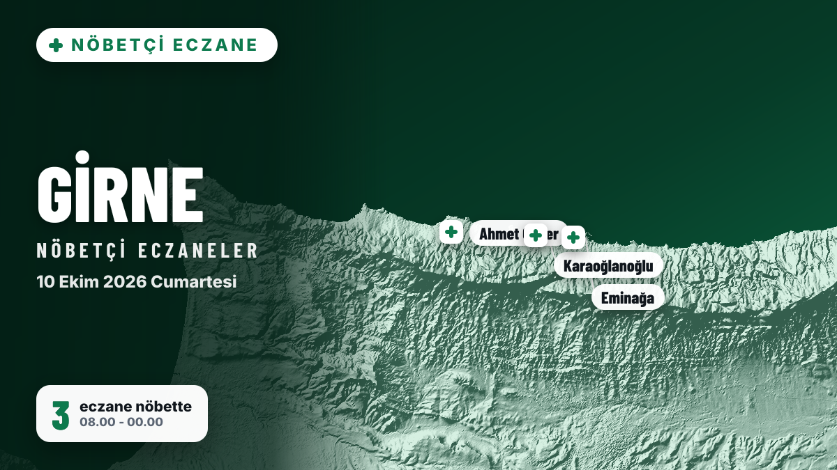 Girne nöbetçi eczaneler: 10 Ekim 2026 Cumartesi