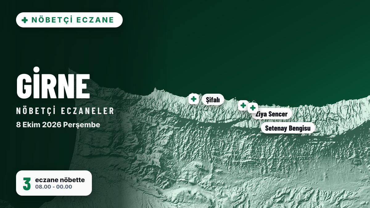Girne nöbetçi eczaneler: 8 Ekim 2026 Perşembe