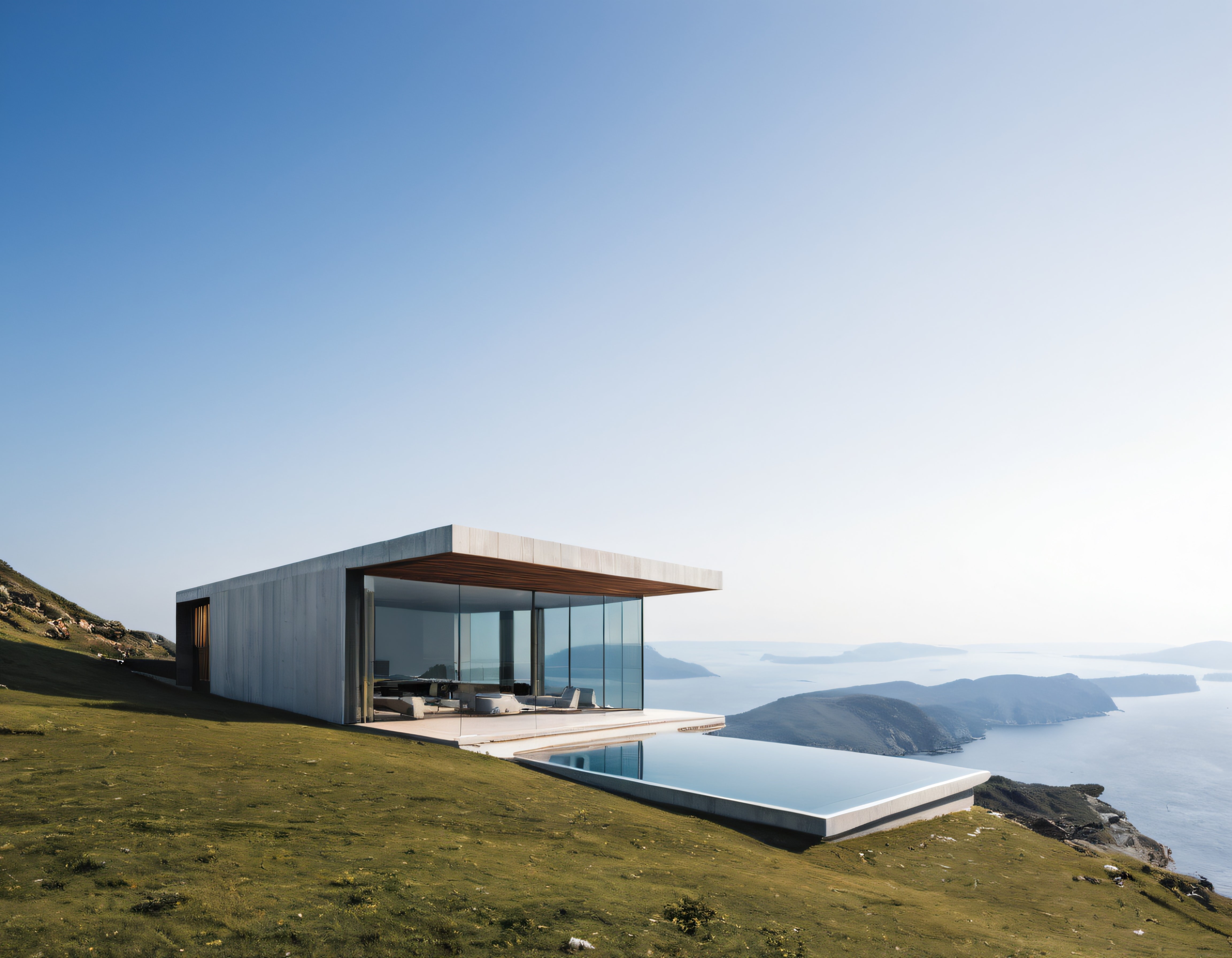 Ege Denizi Manzaralı Lüks Minimalist Villa ve Sonsuzluk Havuzu