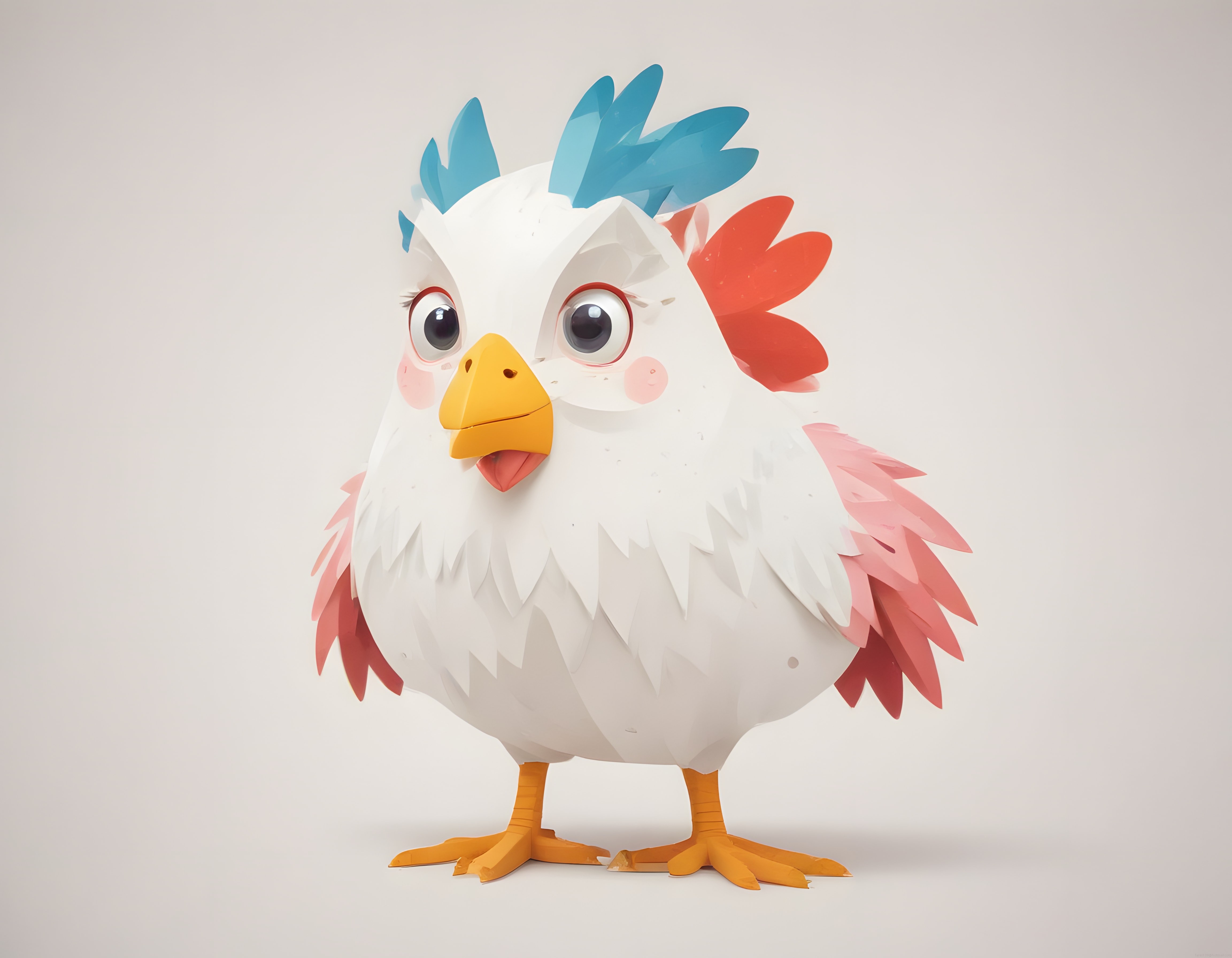 Eğlenceli 3D Kağıt Origami Tavuk Karakteri Çocuk Oyunu Animasyonu