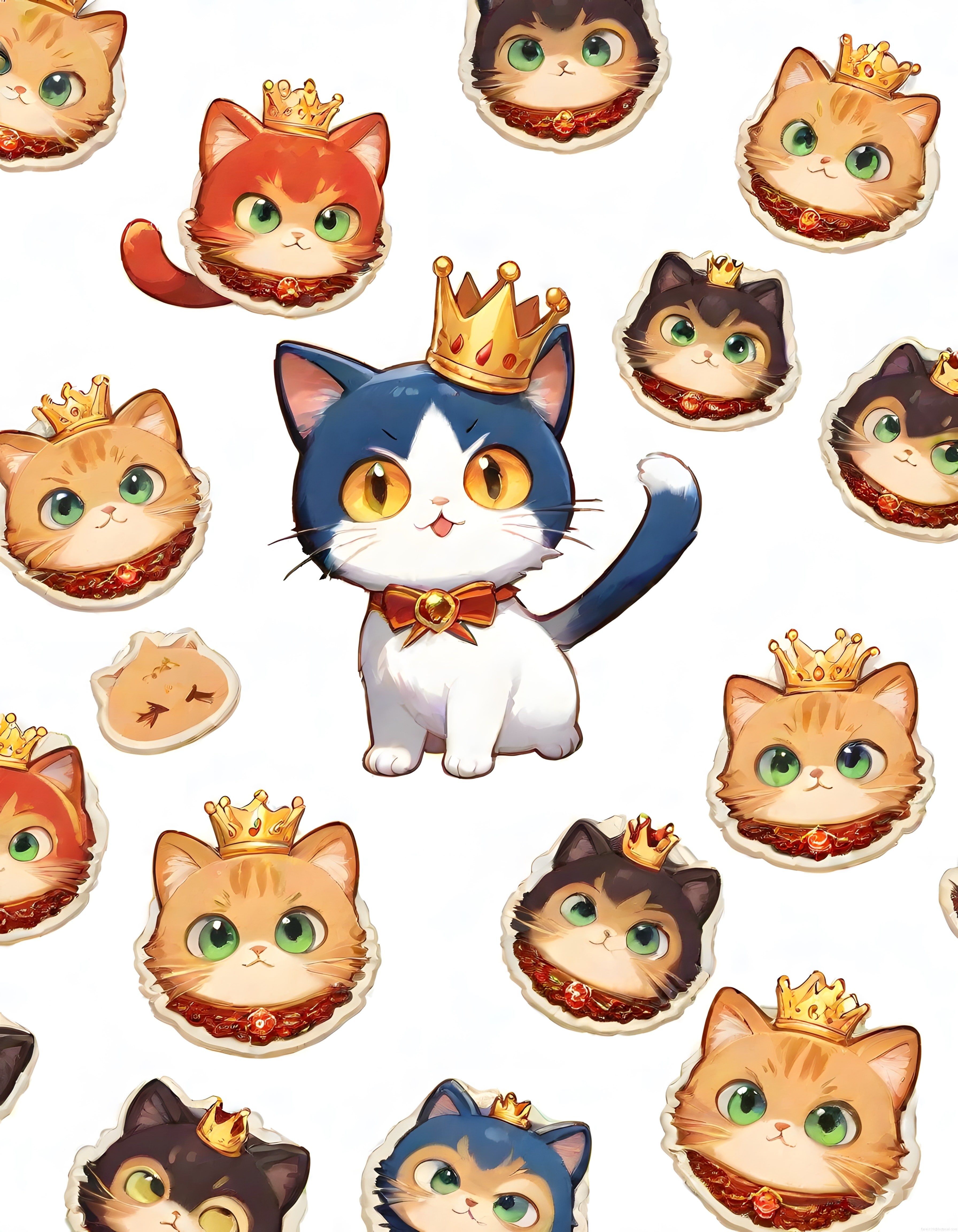 Eğlenceli Kedi Çizimleri ve Taçlı Şirin Figürlerle Renkli Sürpriz Yumurta