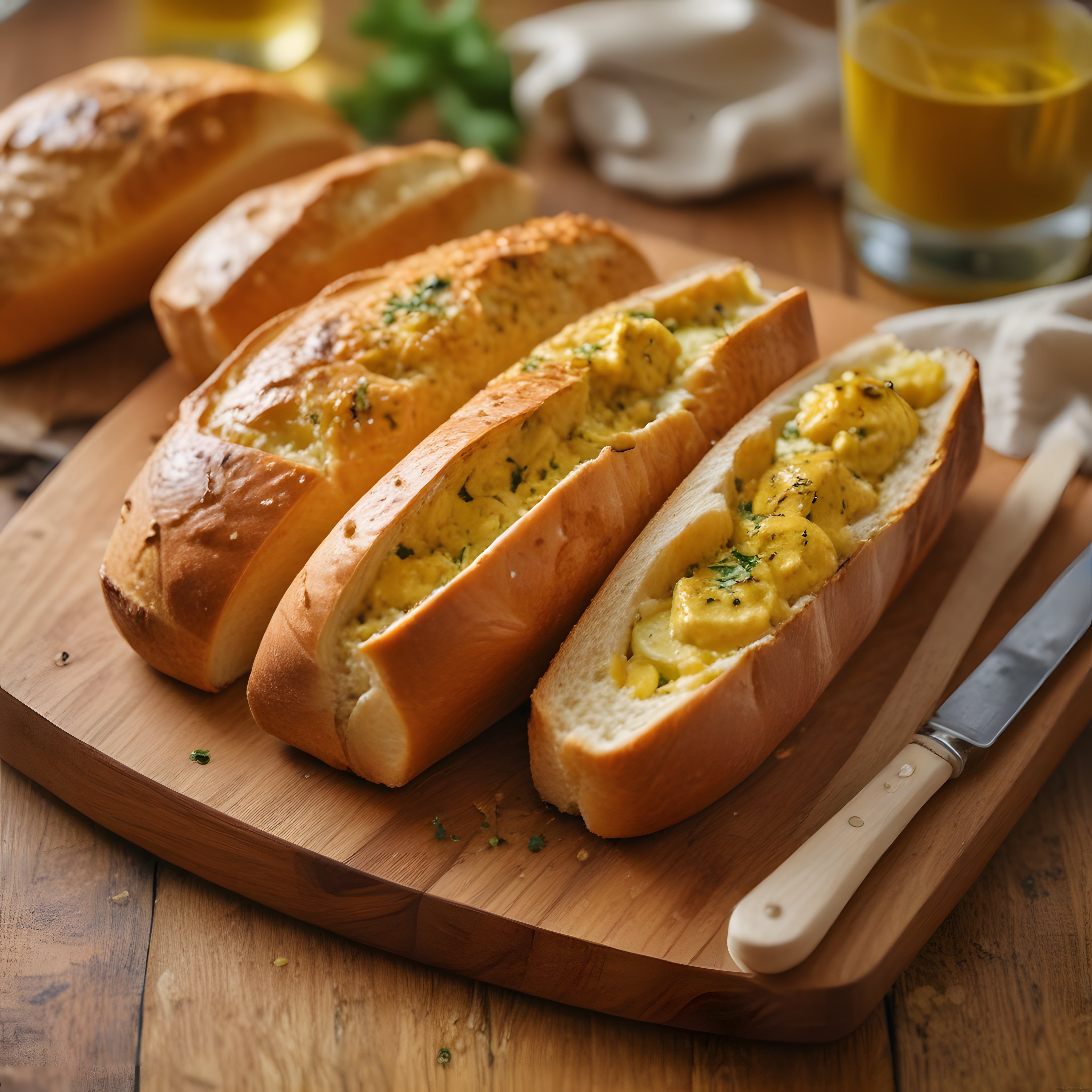 Ekmek Çanağında Fırınlanmış Yumurta ile Sıcak Kahvaltı Masası Hazırlığı