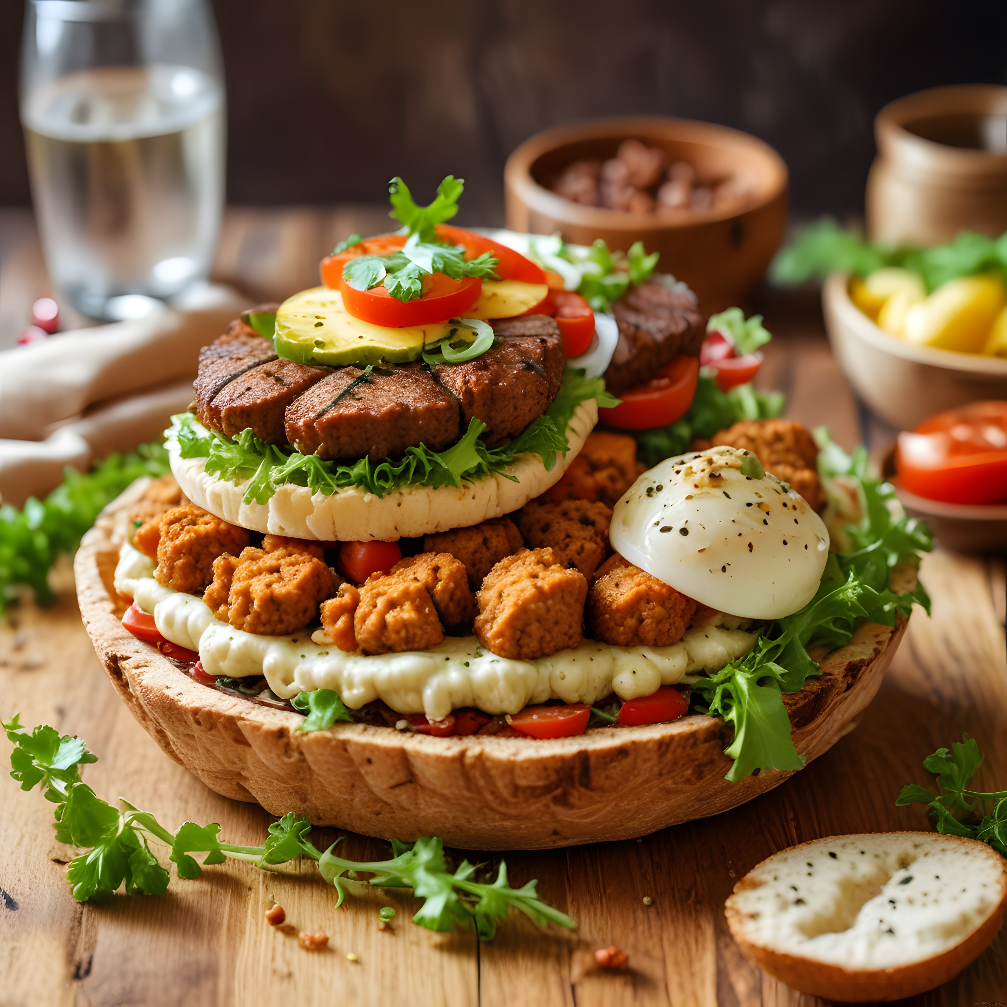 Ekmek kasesinde brunch keyfi: haşlanmış yumurta, taze peynir ve sebze köfteleri