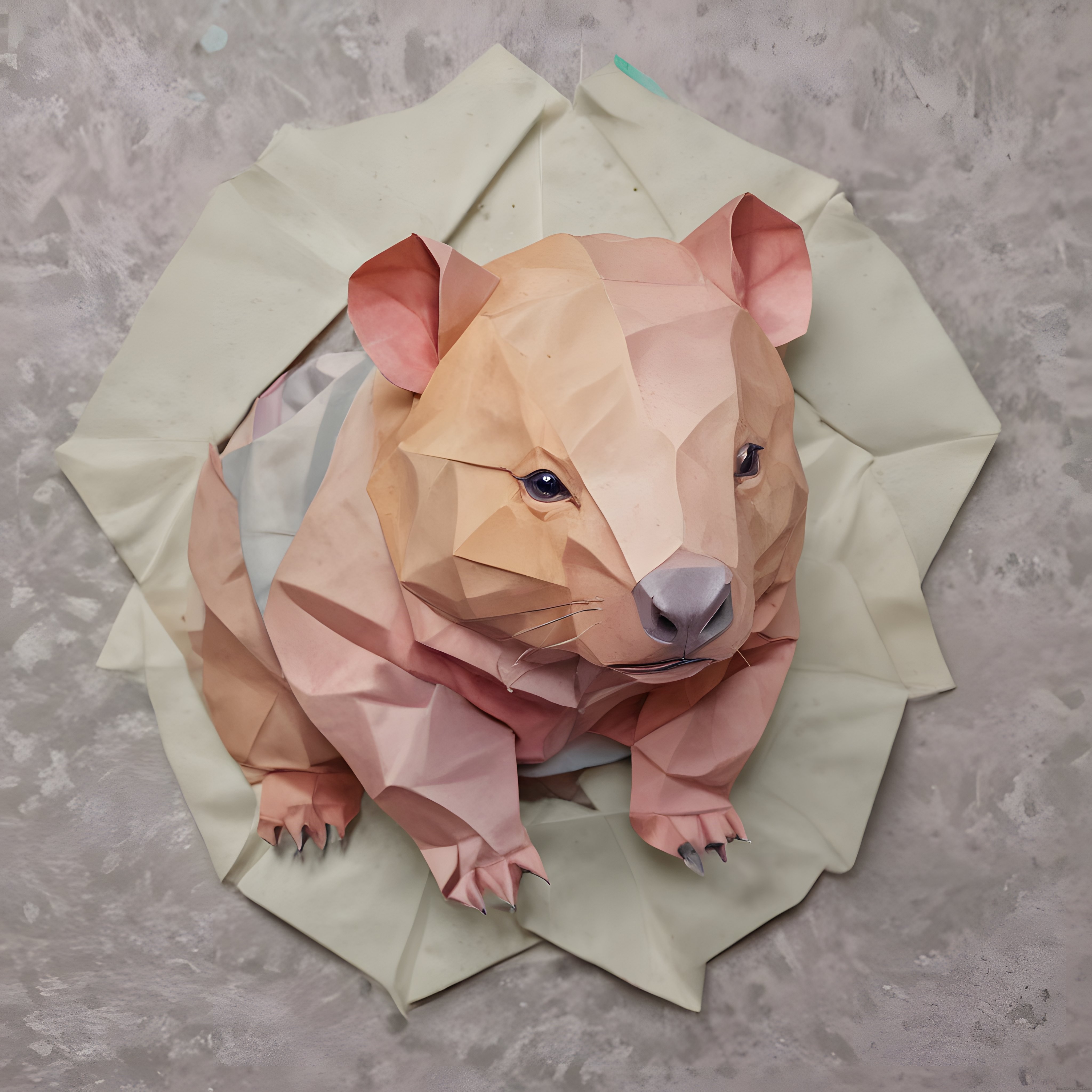 El Yapımı Kağıt Köpek Heykeli: Duvar Dekoru için Geometrik Origami Sanatı