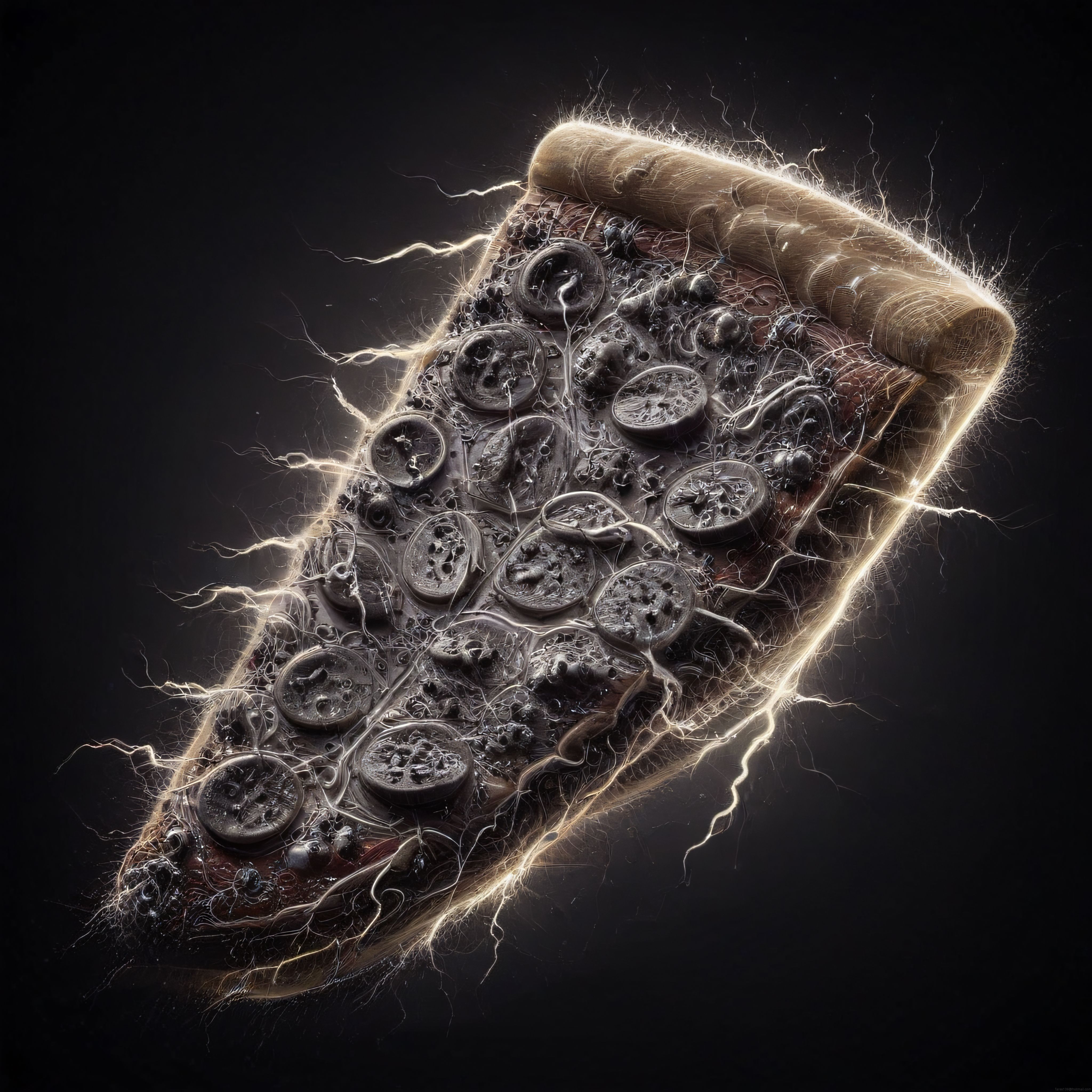Elektrik Yayan Ürkütücü Biyomekanik Pizza Tasarımı ve Korku Teması