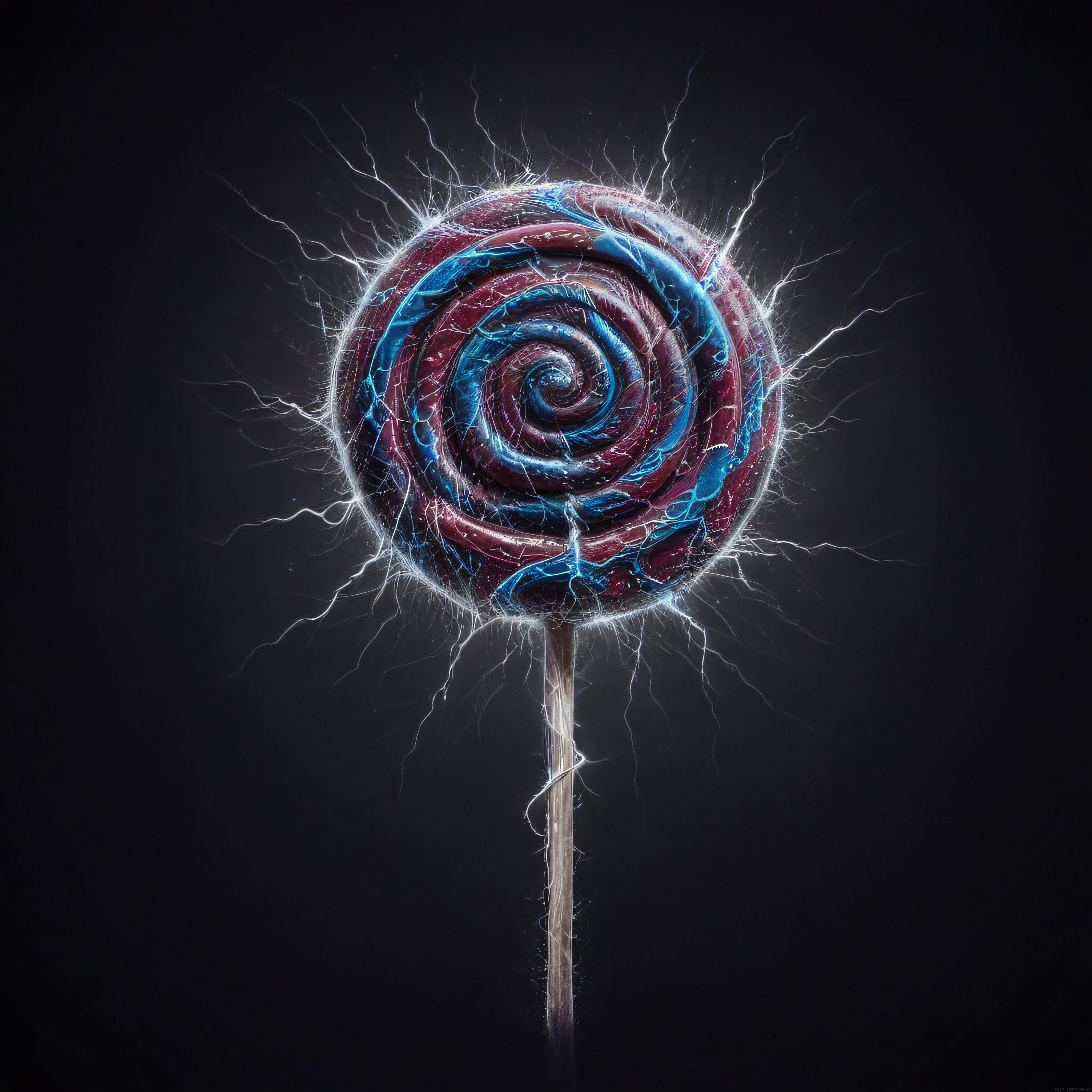 Elektriklenmiş Lolipop: Enerji Yüklü Şeker ve Gizemli Karanlık Atmosfer