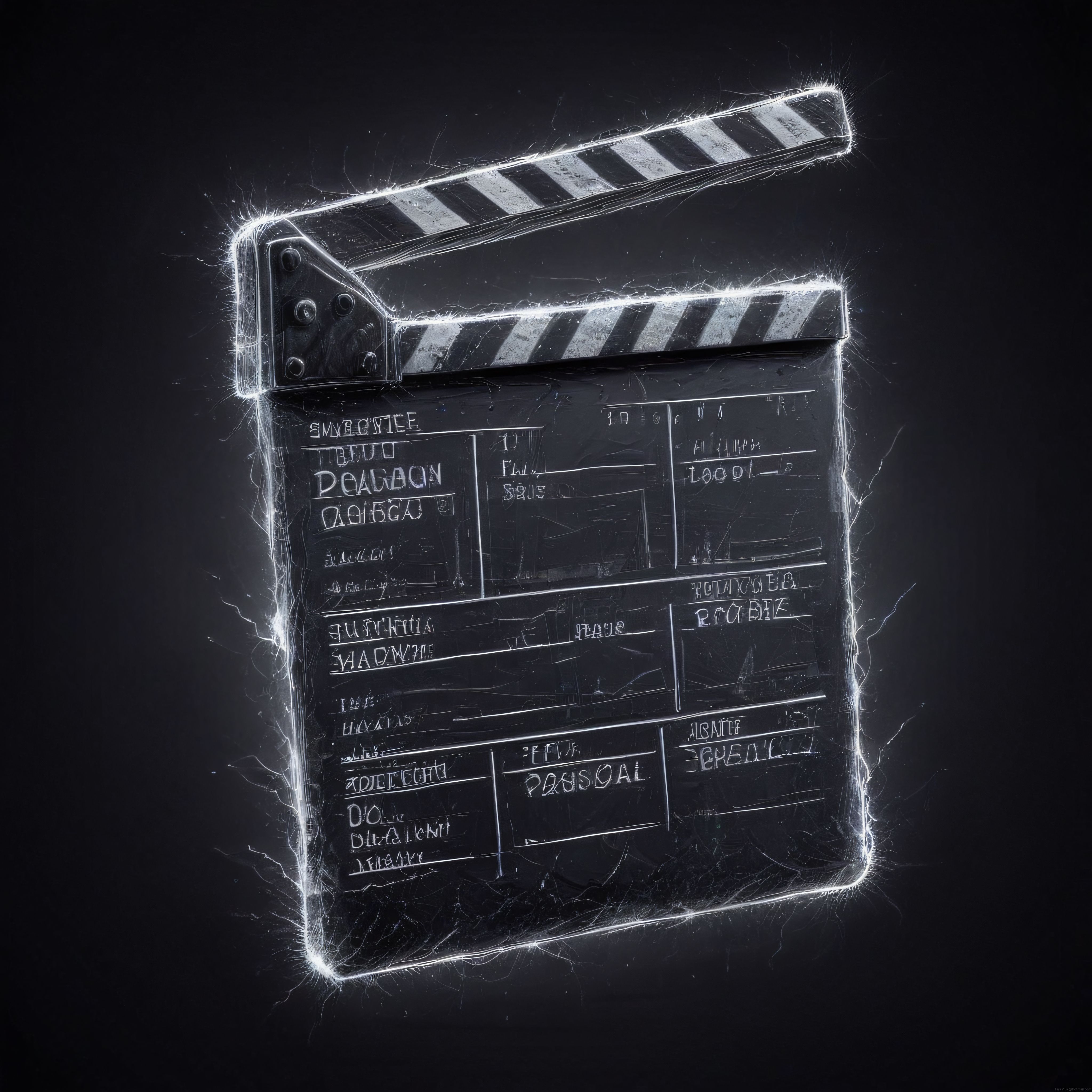 Elektrikli Işık Efektleriyle Süslenmiş Sinema Klaketi ve Film Prodüksiyonu