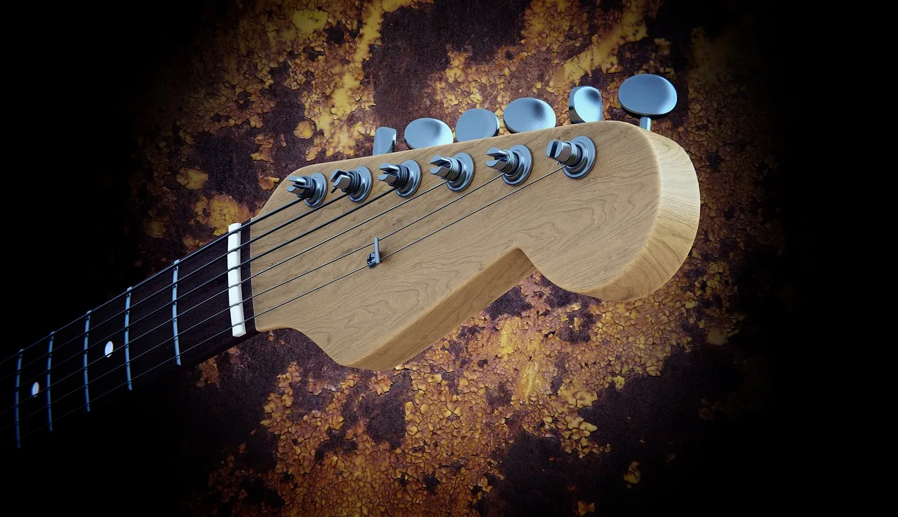 Elektro gitar detayı rock müzik konsepti