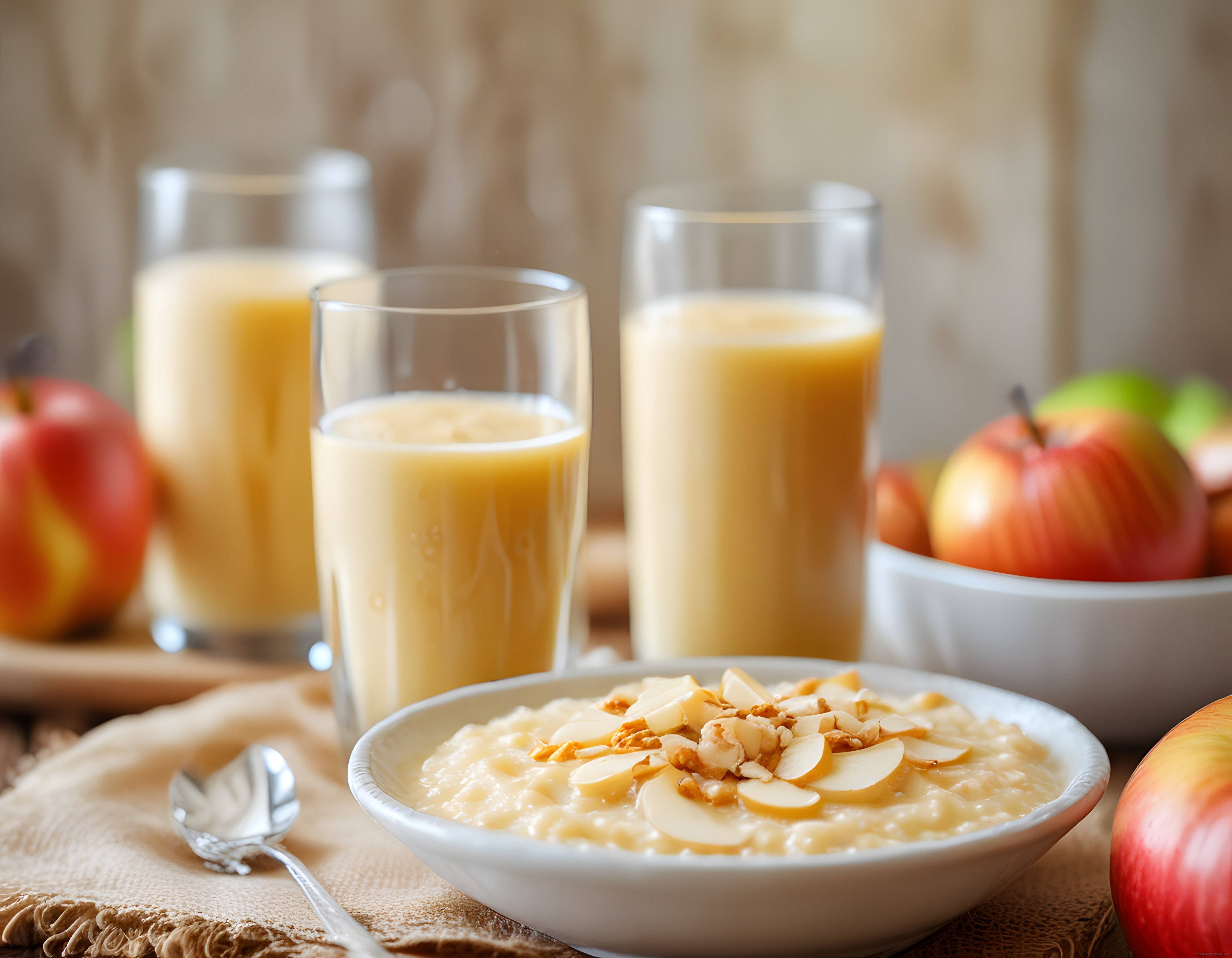 Elmalı Yulaf Ezmesi ve Portakal Suyu: Besleyici Kahvaltı Masası