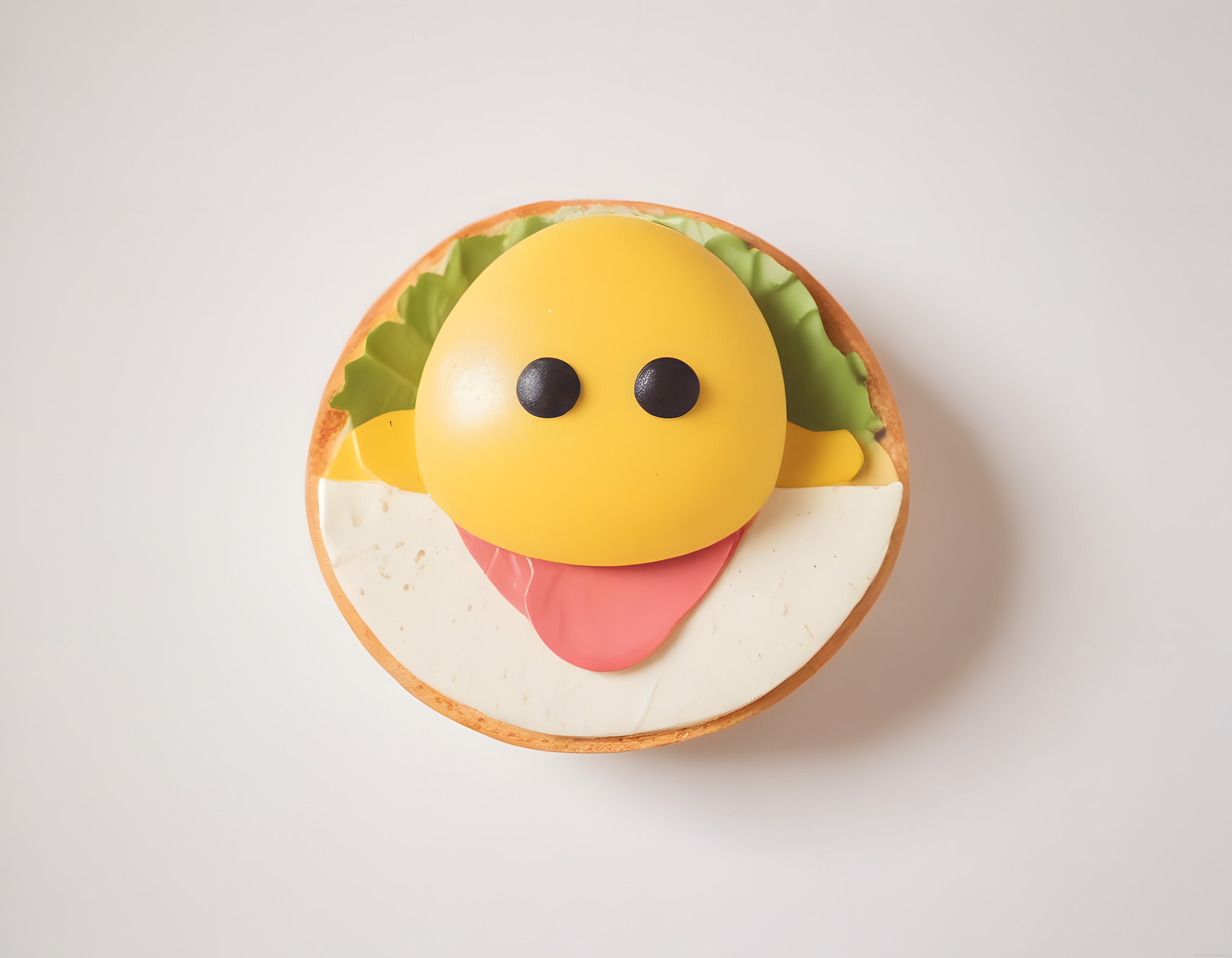 Emoji yüzlü sevimli burger pasta: Yaratıcı tatlı tasarımı ve ilginç sunum